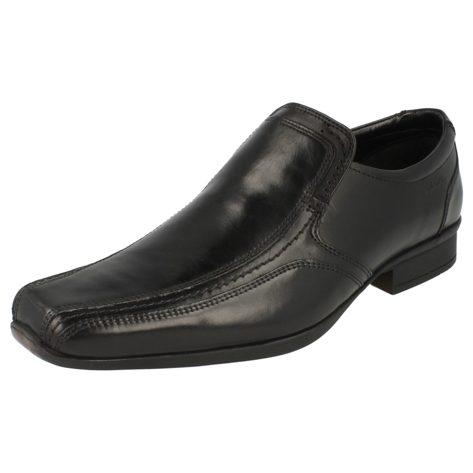 Clarks Baffix Step Black Leather Slip On Shoe G Fitting Kett 38B