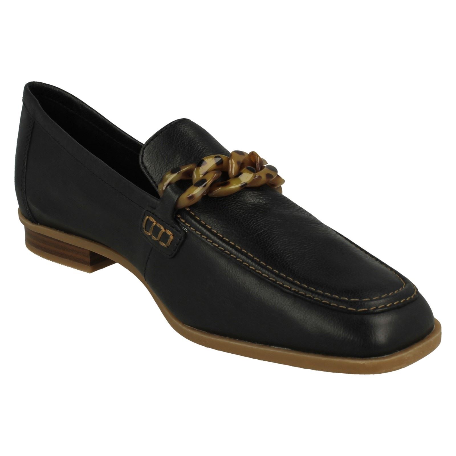 Mujer Clarks Cuero Suave Punta Cuadrada Mocasines Estilo Smart Zapatos: Sarafyna - Picture 8 of 55