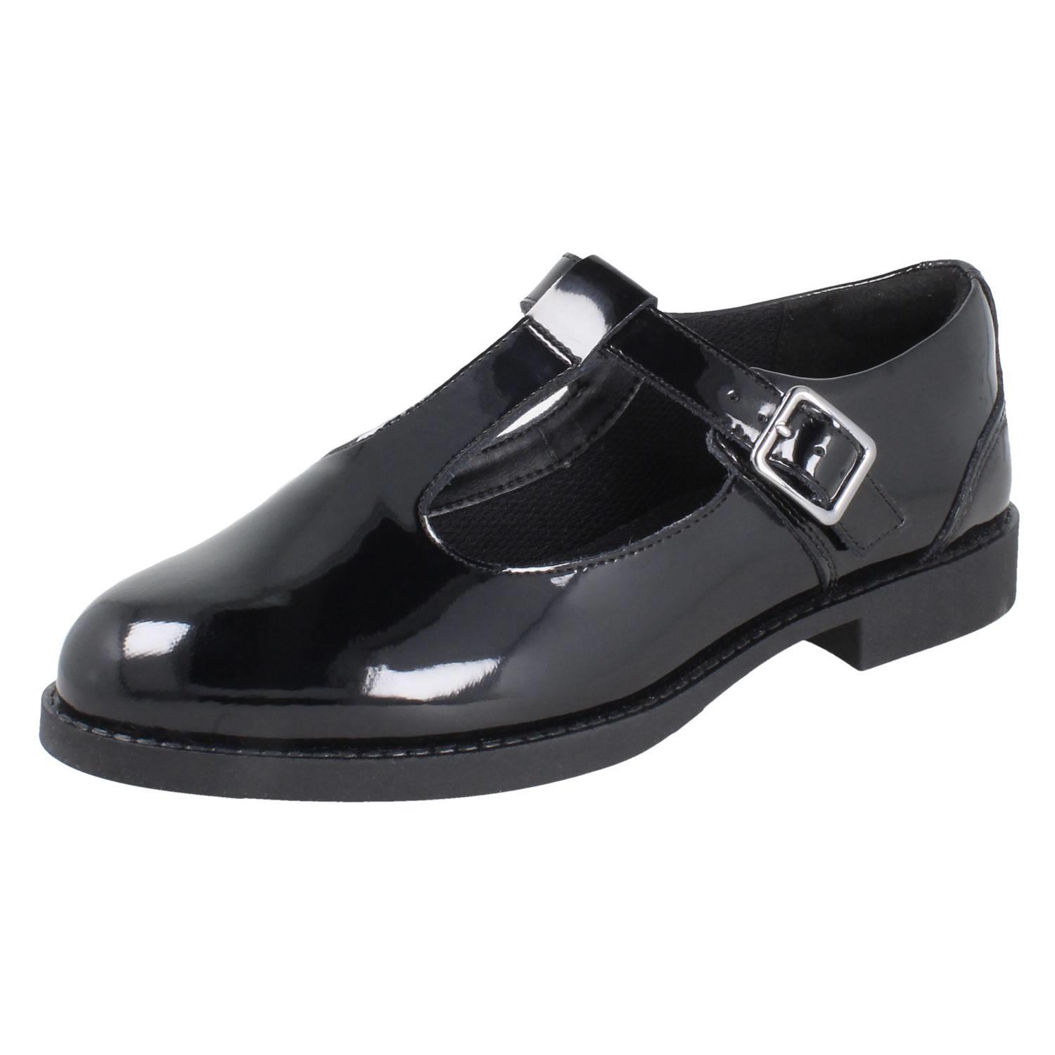 Ragazze Clarks Colletto Imbottito Classico Leather a T Fibbia Scuola Scarpe Tapa - Foto 2 di 20