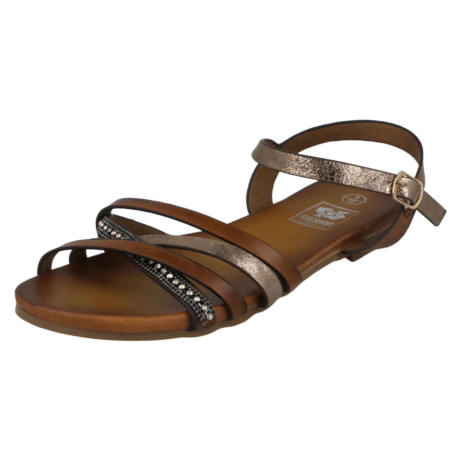 Ladies Down To Earth Flat Beaded Vamp Sandals - Picture 11 of 28