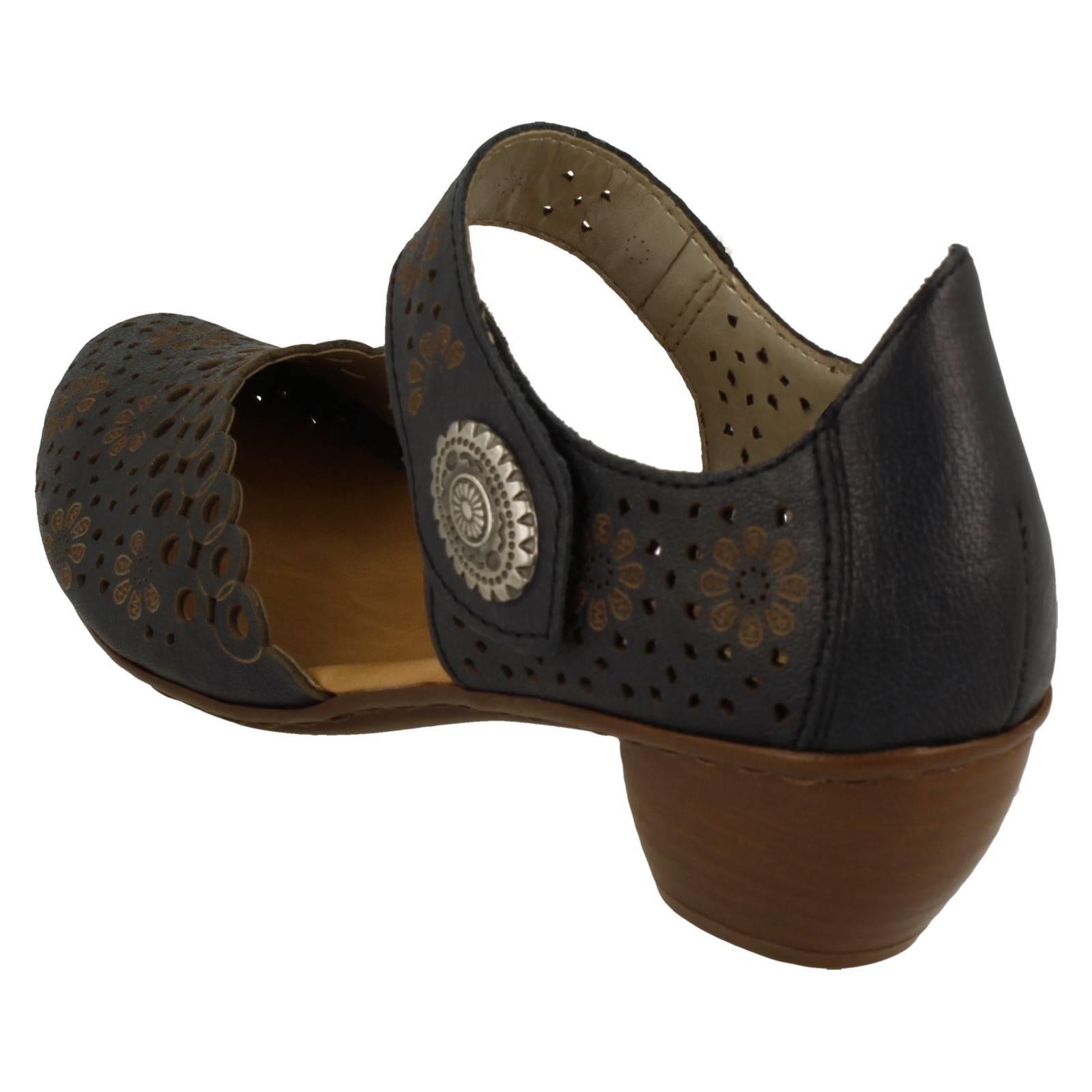 Ladies Rieker Stylish Punched Detailed Summer Shoes 43753 - Picture 13 of 64