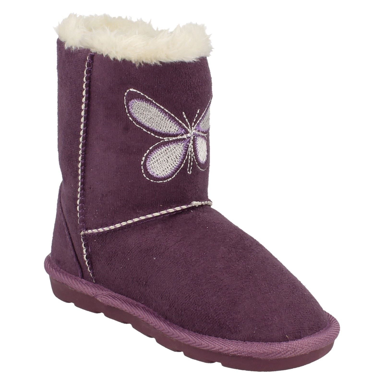 Girls Spot On Faux Fur Lined Short Boots - Picture 4 of 19