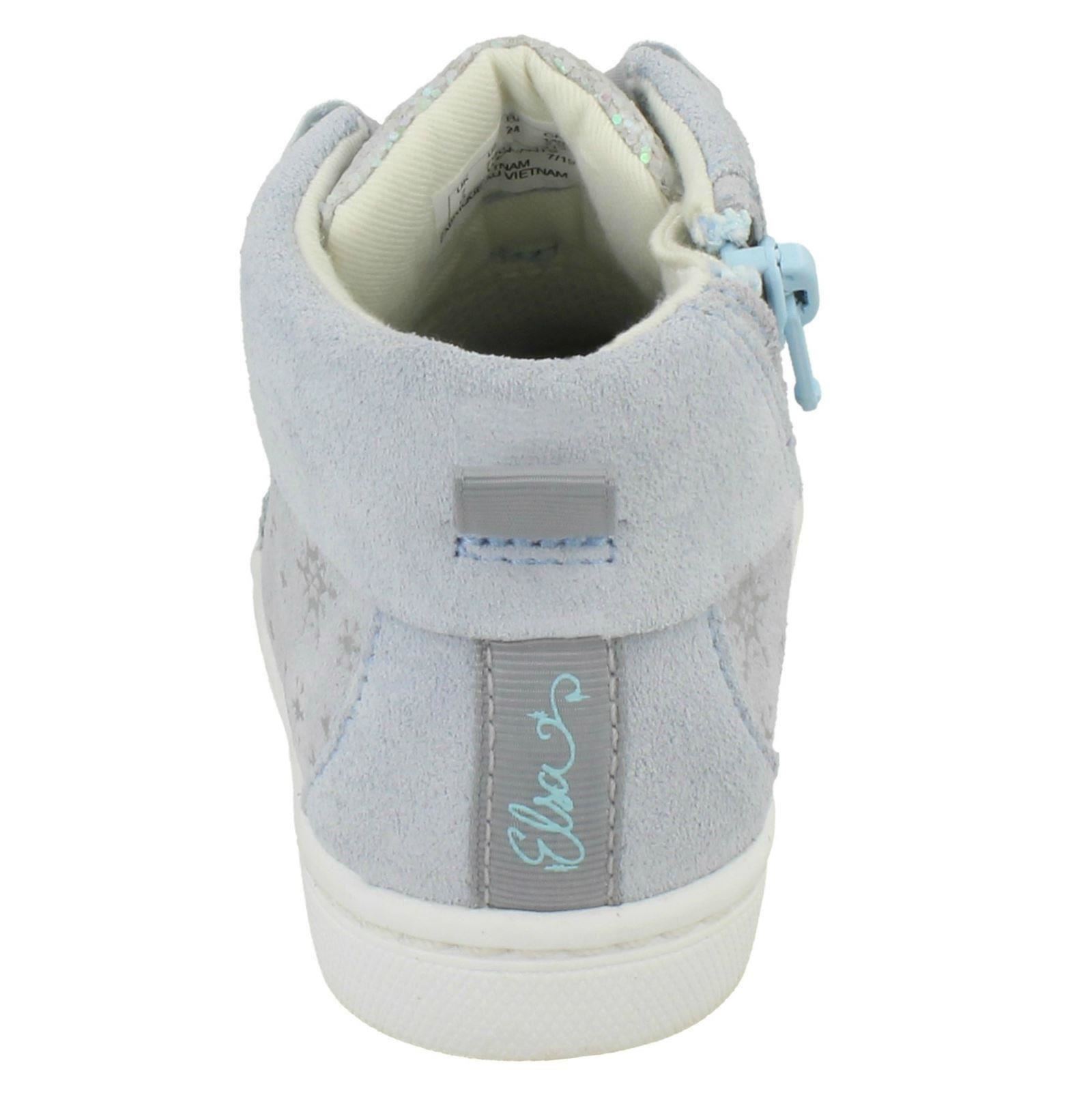 Girls Clarks Disney Frozen Casual Zip Suede Ankle Boots City Frost - Picture 5 of 10