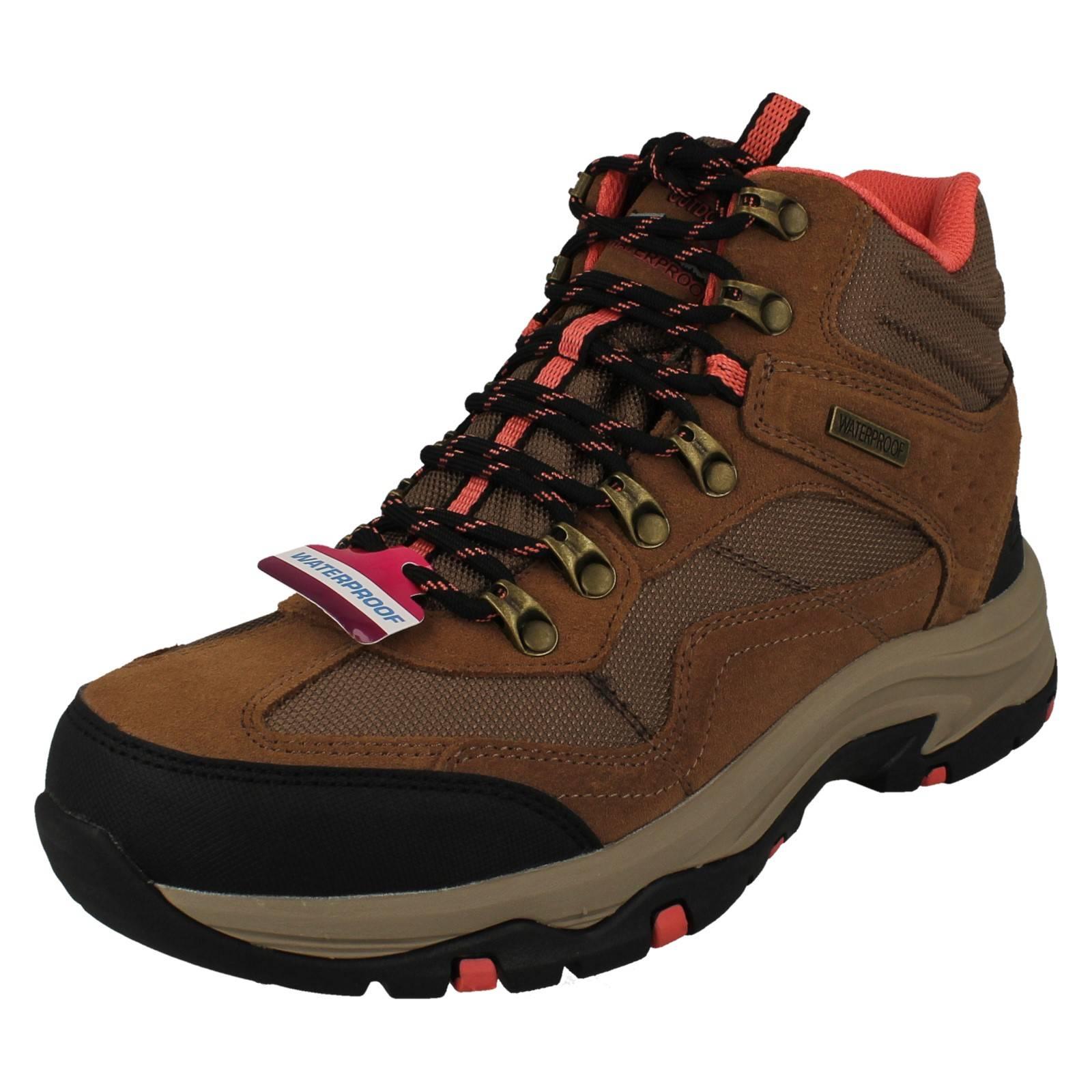 Mujer Skechers Impermeable Botas con Cordones Base Campamento