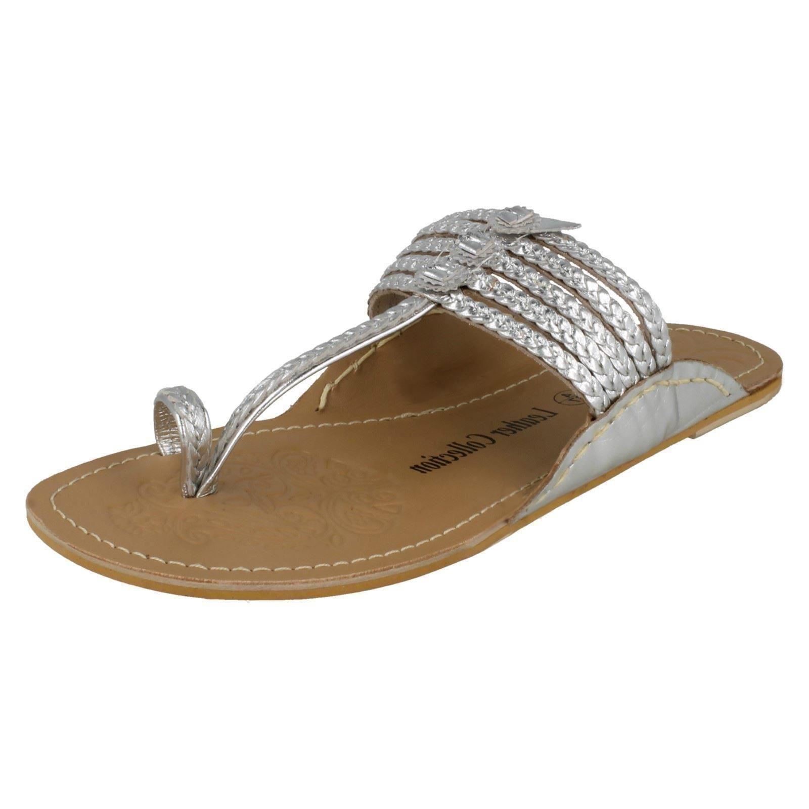 Ladies Leather Collection Flat Toeloop 'Braided Sandals' - Picture 29 of 55