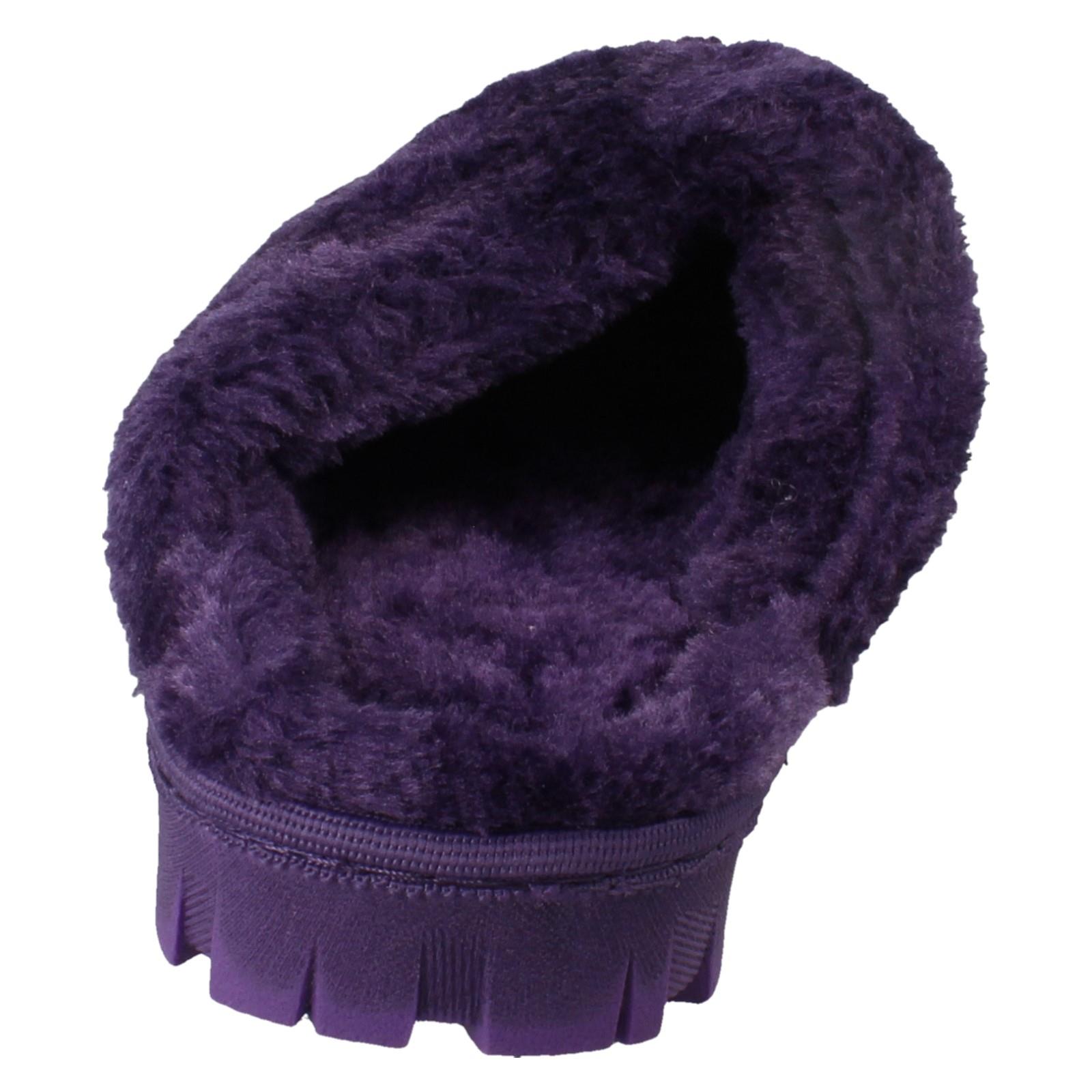 Mujer Spot On Mula Piel Sintética Forrado sin Cordones Ropa Cómoda Pantuflas - Imagen 41 de 46