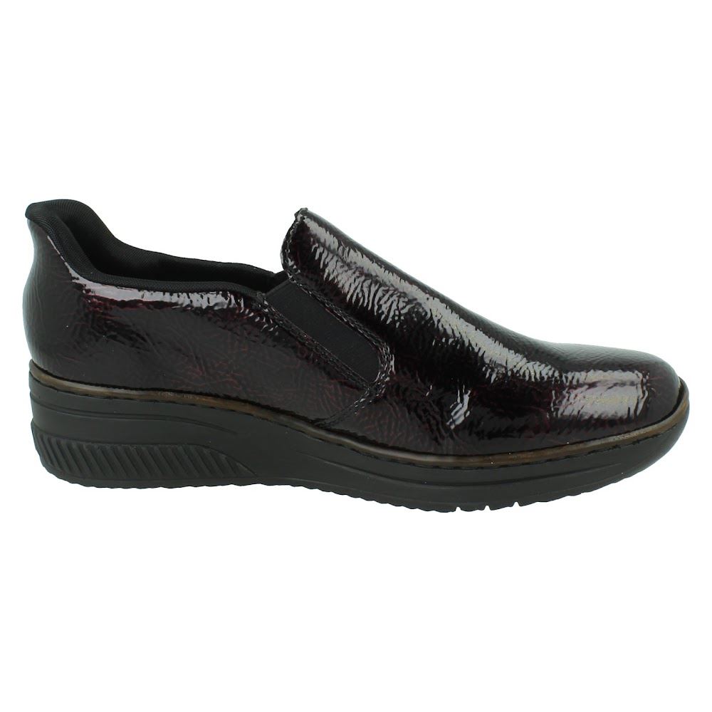 Ladies Rieker Wedge Sole Casual Square-Toe Slip On Shoes - 48761 - Picture 25 of 28