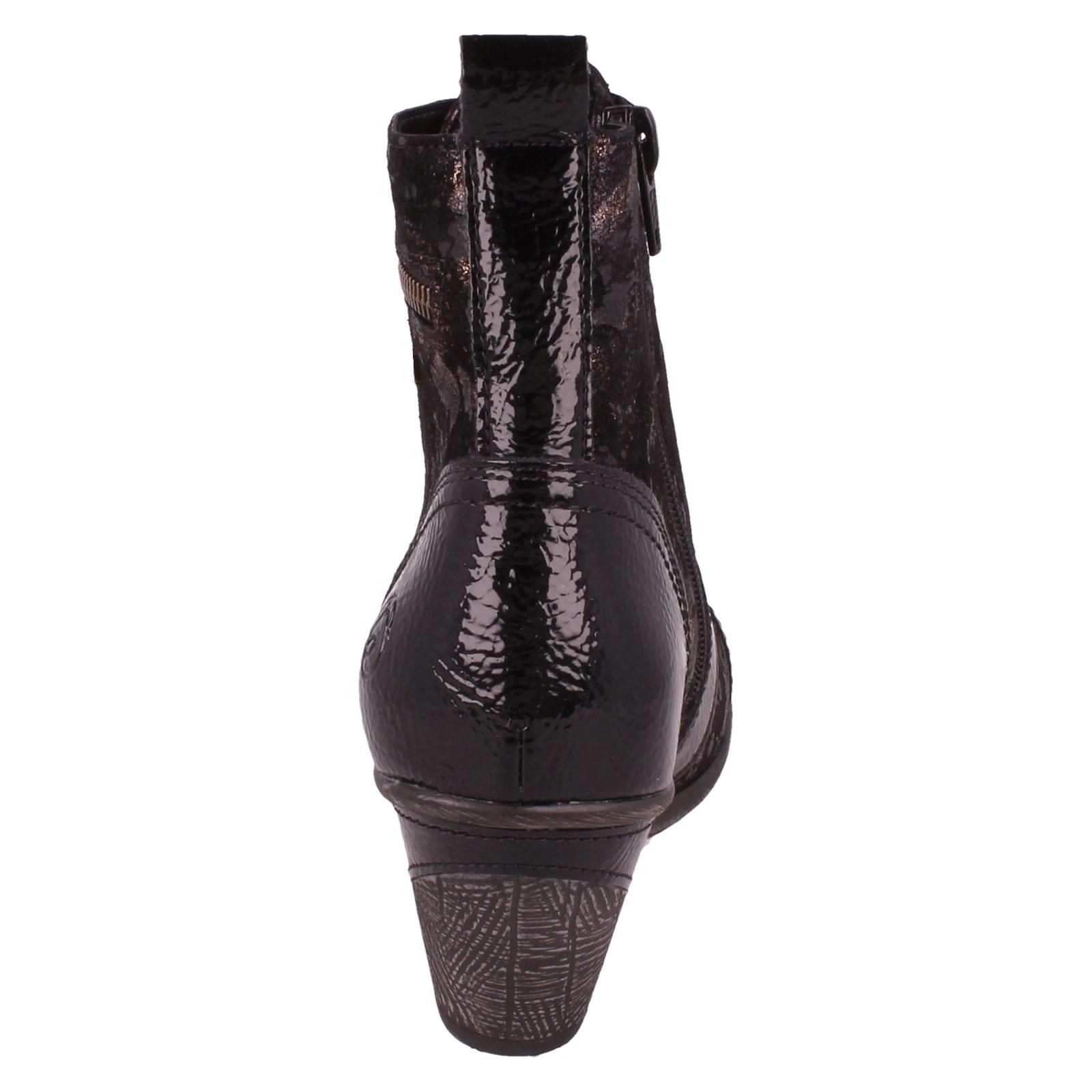 Ladies Remonte Metallic Print Heeled Boots D8797 - Picture 14 of 19