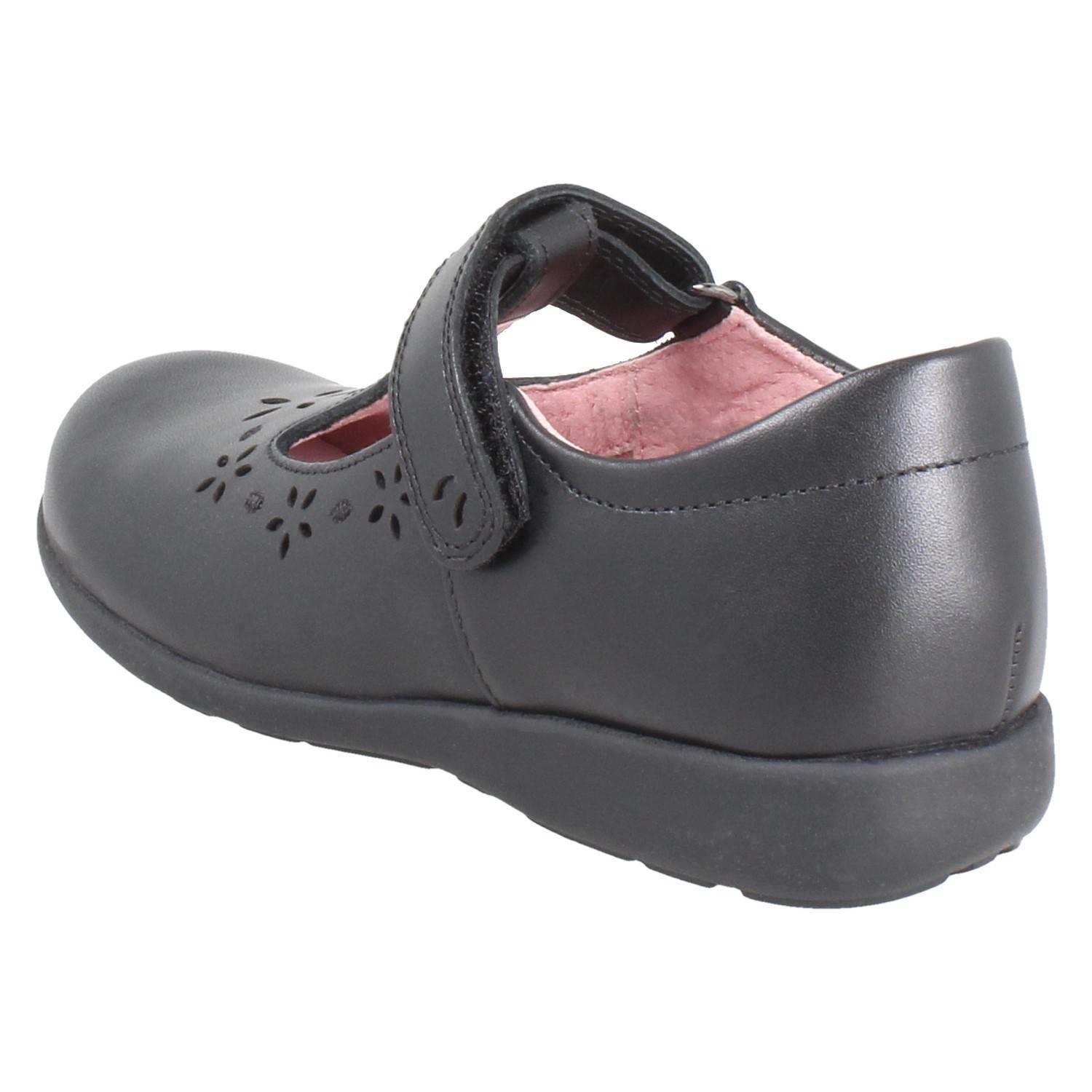 Girls Startrite Flower Punch Detail Leather T-Bar School Shoes *Charlotte* - Picture 4 of 19