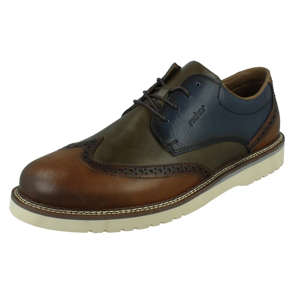 Mens Rieker Leather Lace Up Formal Dress Wide Fit Shoes: 04504 - Picture 2 of 10