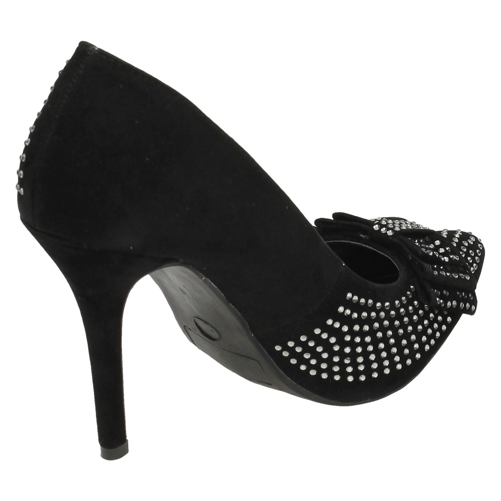 Anne Michelle Ladies Diamante Bow Detail Party Shoes - Picture 15 of 28