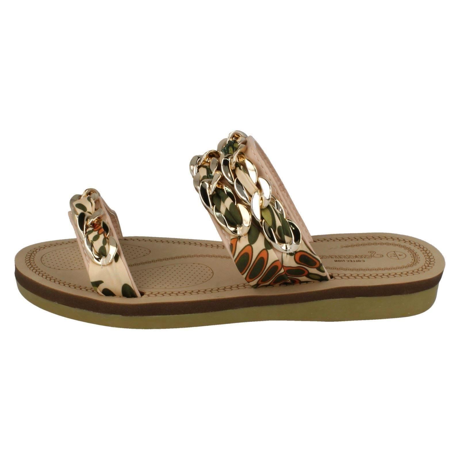 Damen Savannah flache doppelt geflochtene klobige Riemen Sandalen F0R0062 - Bild 12 von 19