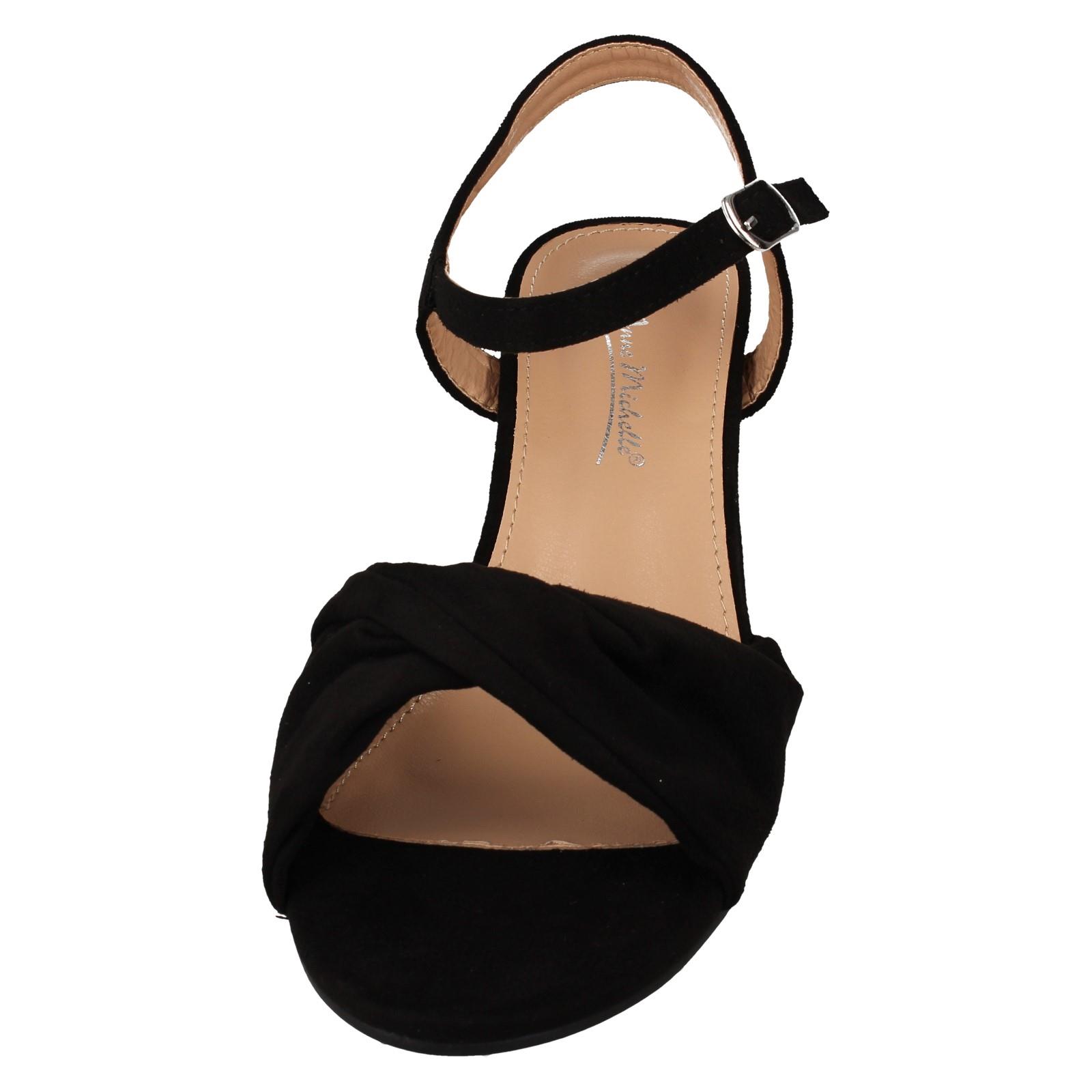 Ladies F1R2111 Anne Michelle Mid Heel Casual Wide Fit Sandals - Picture 9 of 46