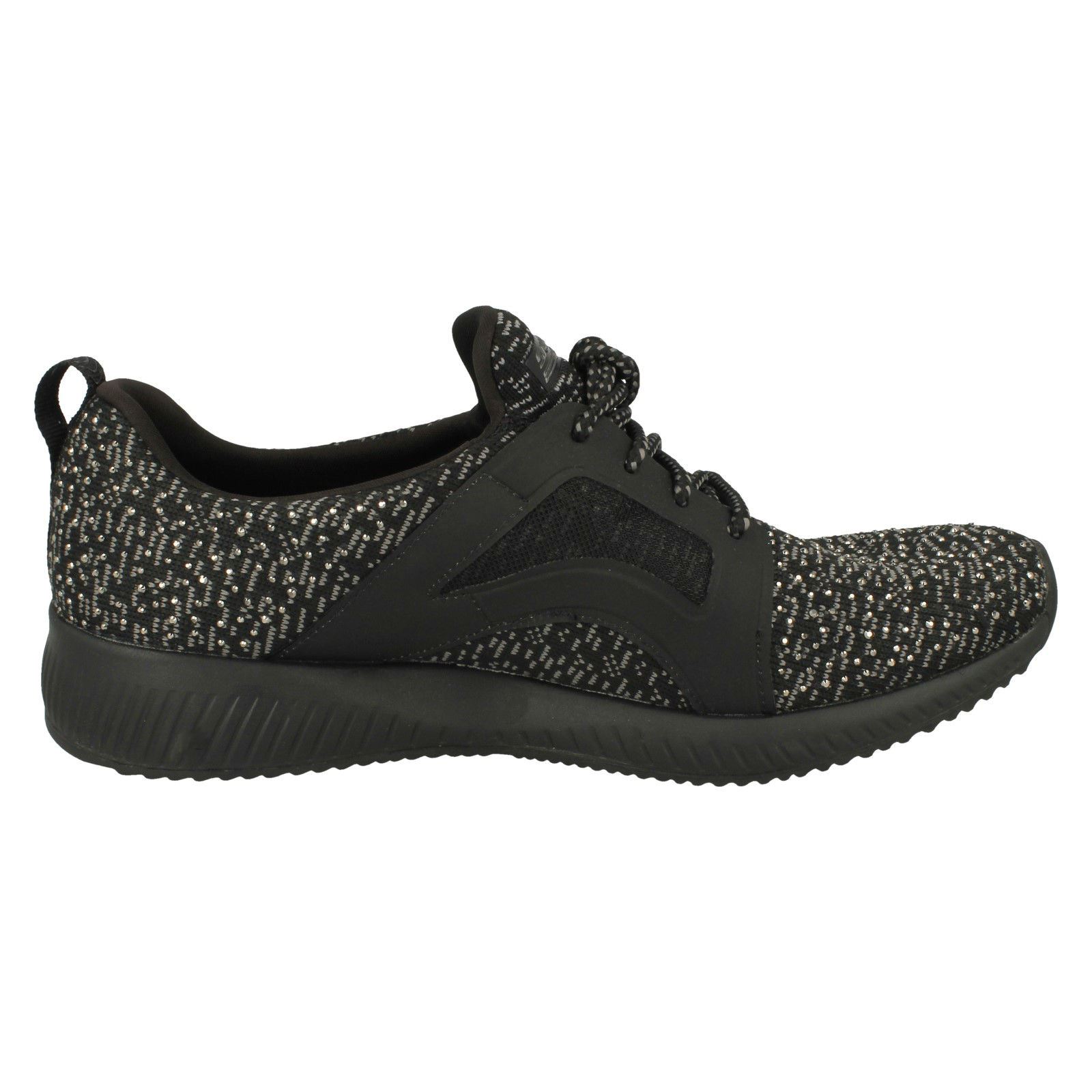 Trainers Lace Up Black Womens silver Write Skechers sky black qStTwZx