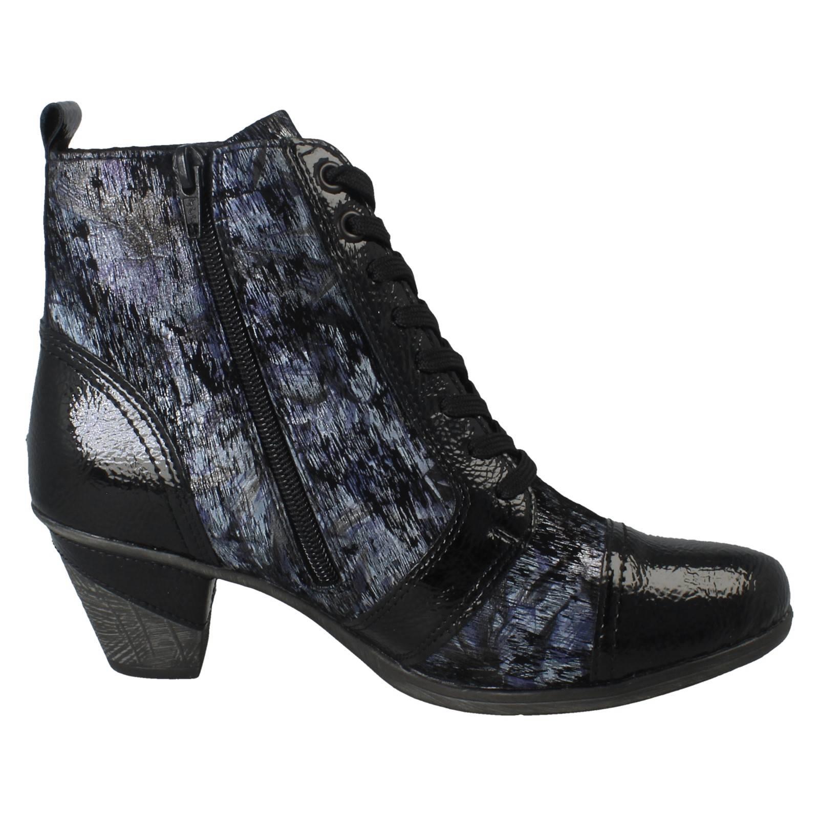 Ladies Remonte Metallic Print Heeled Boots D8797 - Picture 7 of 19