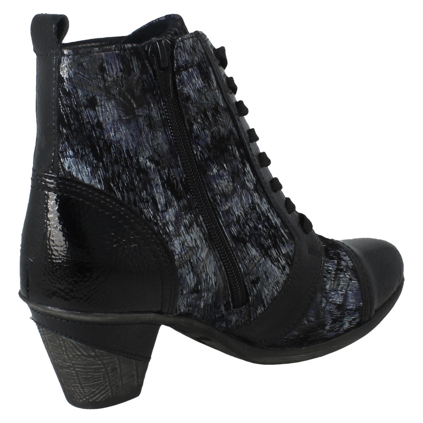 Ladies Remonte Metallic Print Heeled Boots D8797 - Picture 6 of 19
