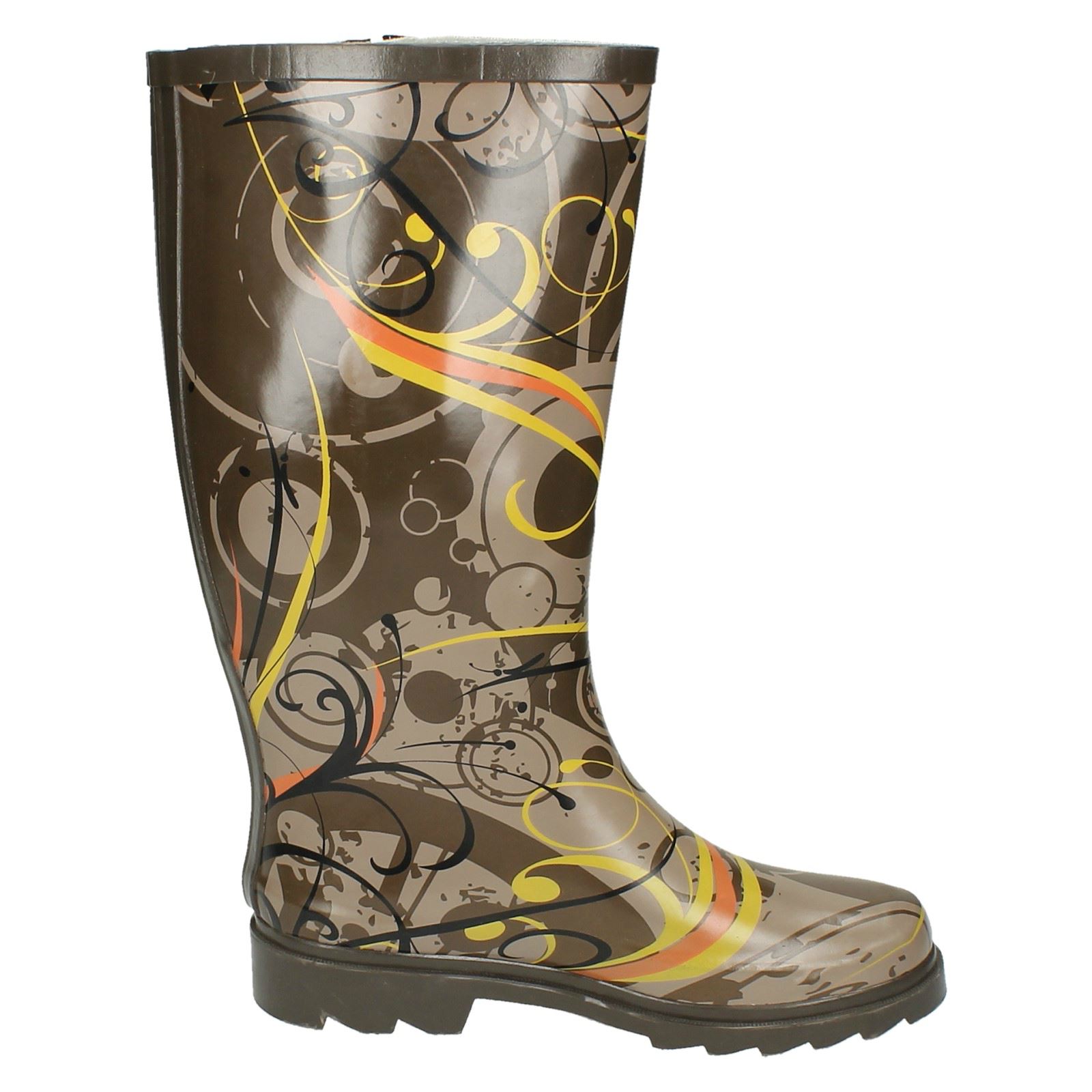 Ladies Spot On Swirls Design 'Wellington Boots' - Picture 7 of 10