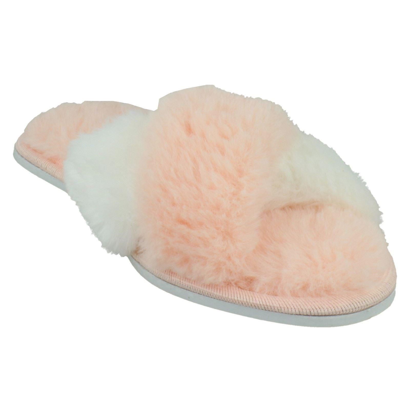 Girls Spot On Fluffy Mule Slippers - Picture 8 of 19