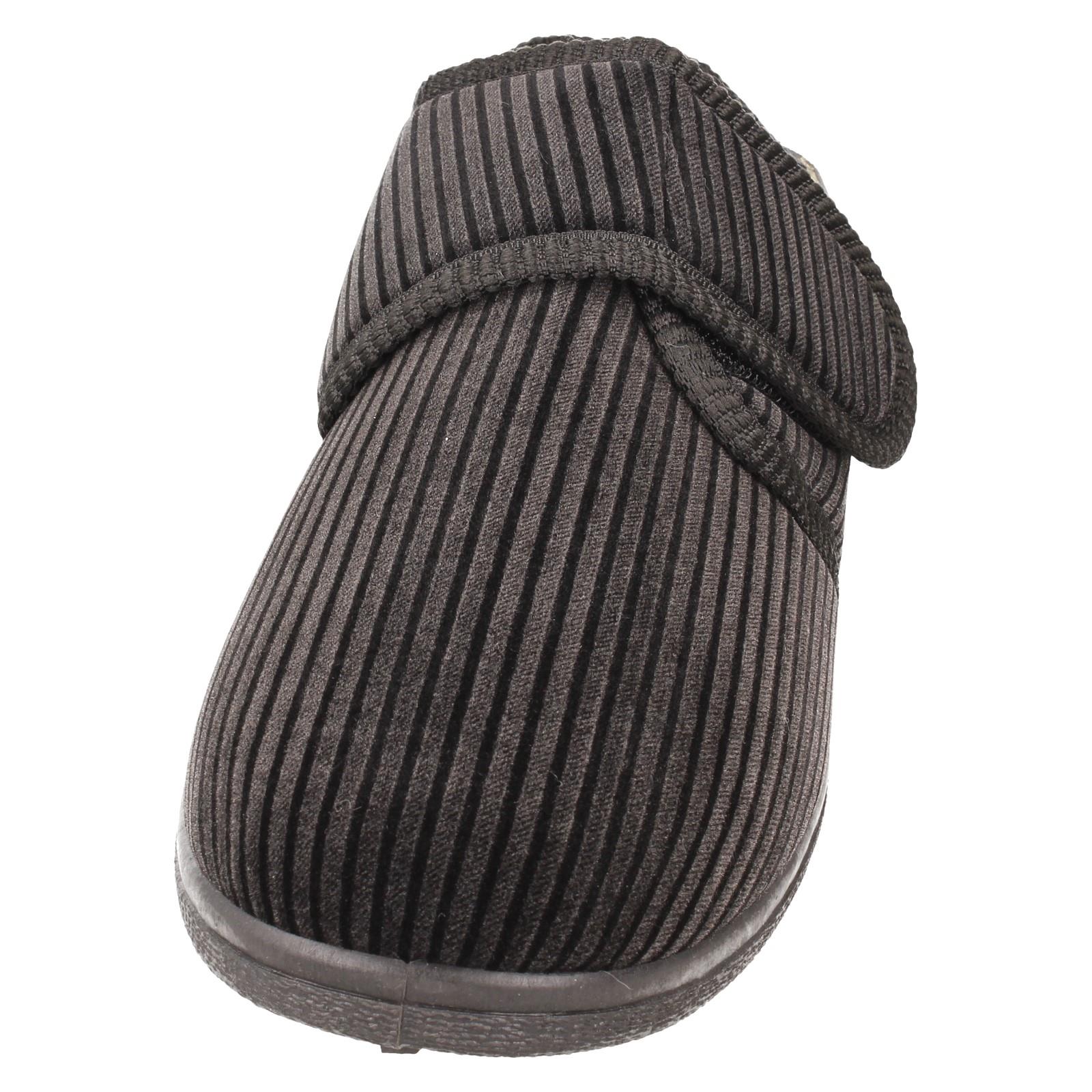 Herren Rosebank Extra Breite Passform Textil Riemenverschluss Indoor Hausschuhe Kevin - Bild 9 von 10