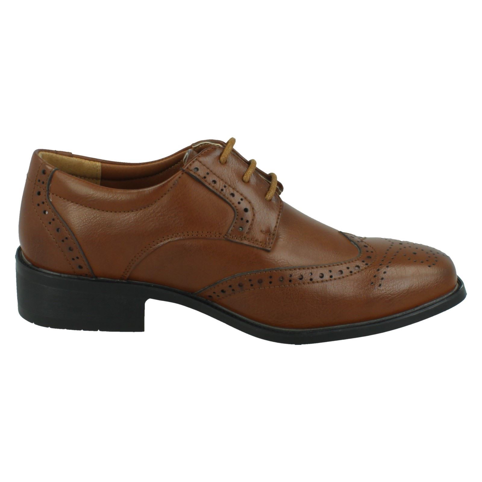 Boys Spot On Low Heel Lace Up Brogue School Shoes N1R156 - Picture 19 of 19