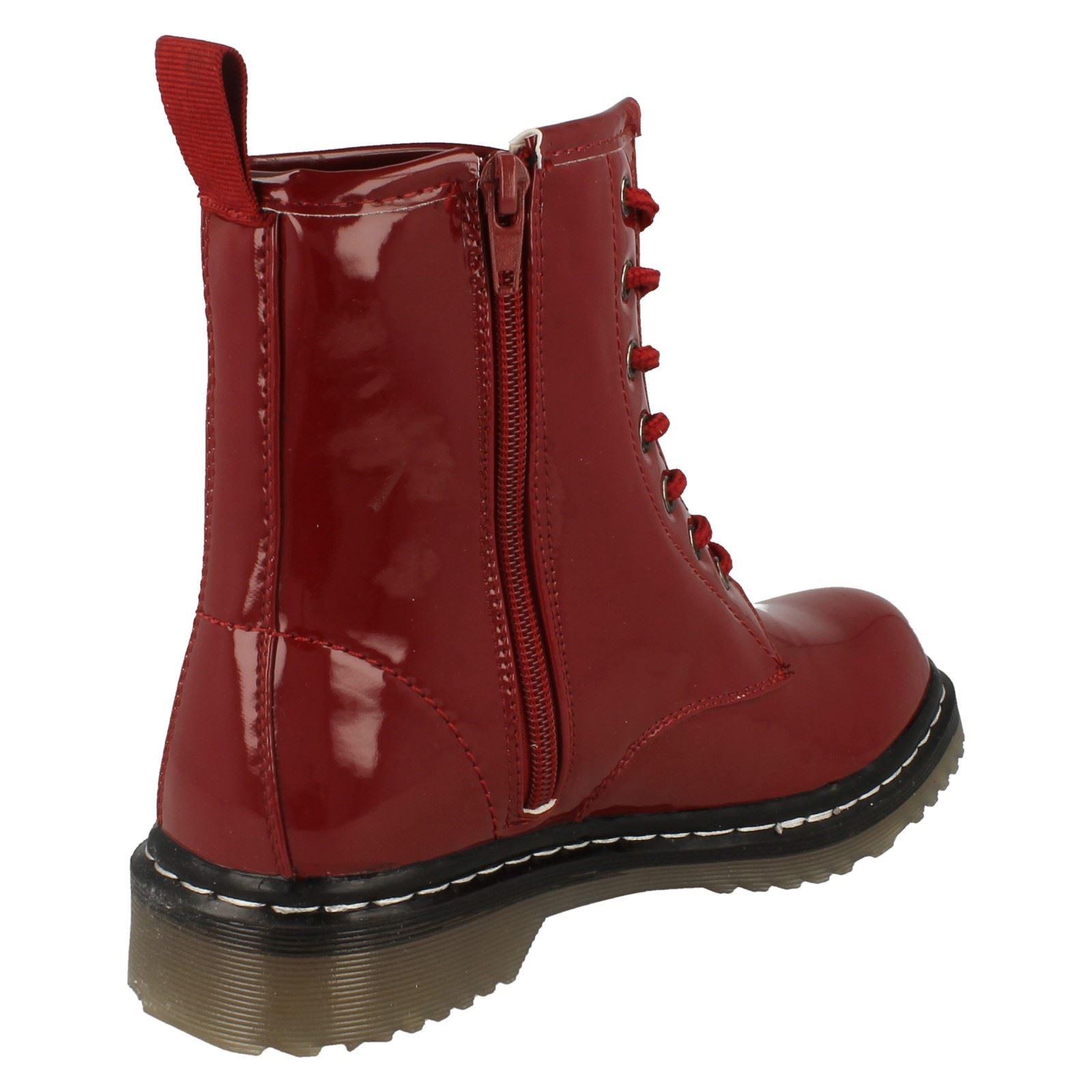 Girls Spot On Chunky Sole Zip Up Ankle Boots