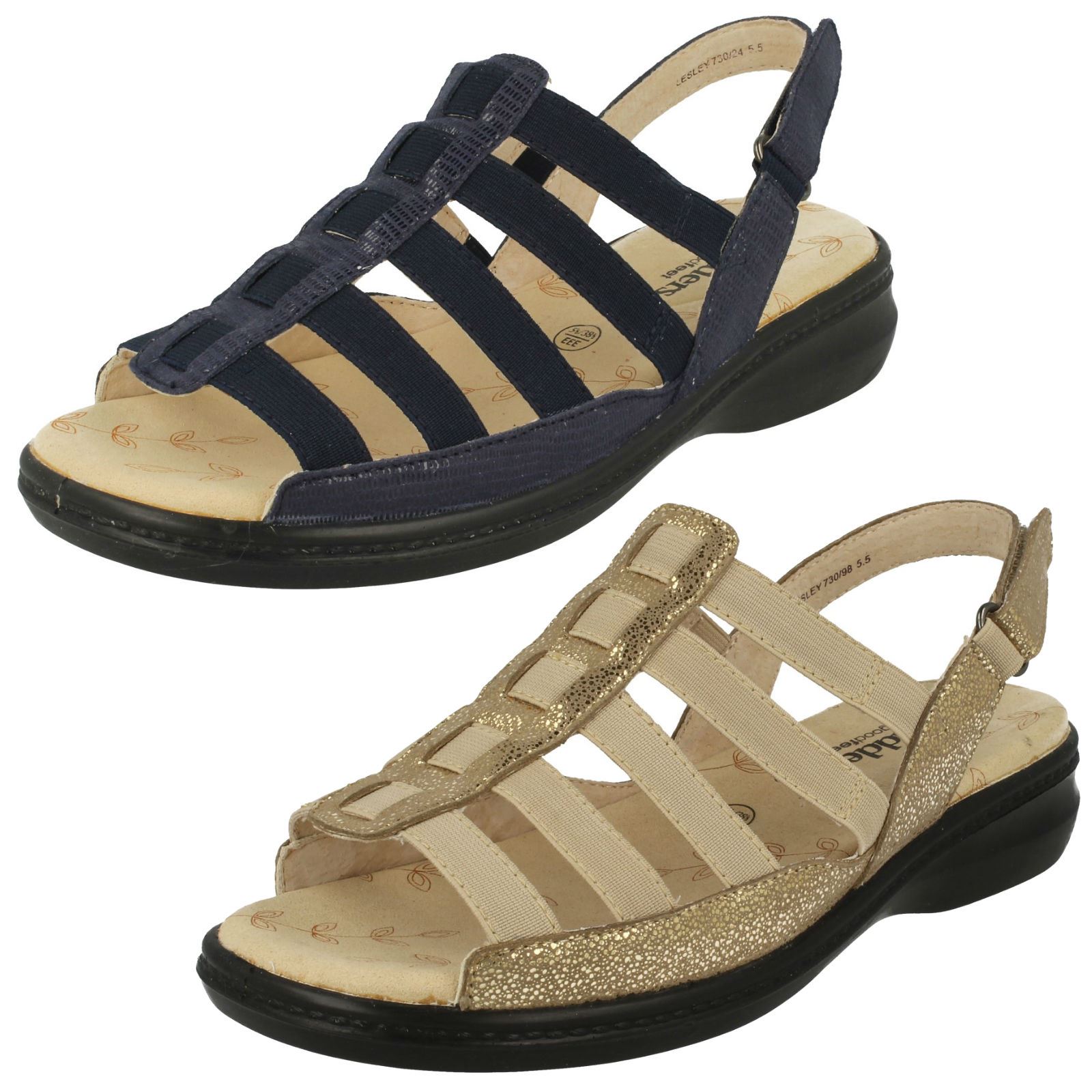 Padders Ladies Wide Fit Strappy Sandals Lesley | eBay