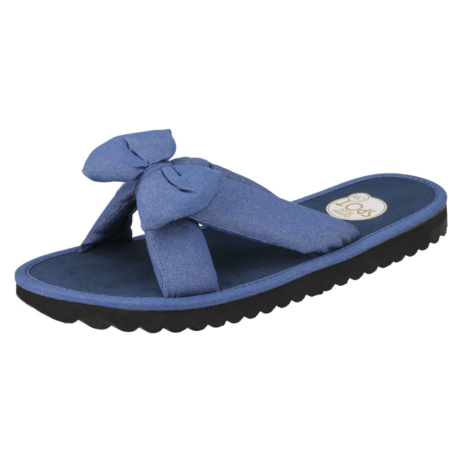 Ladies Spot On Denim Flip Flops | eBay