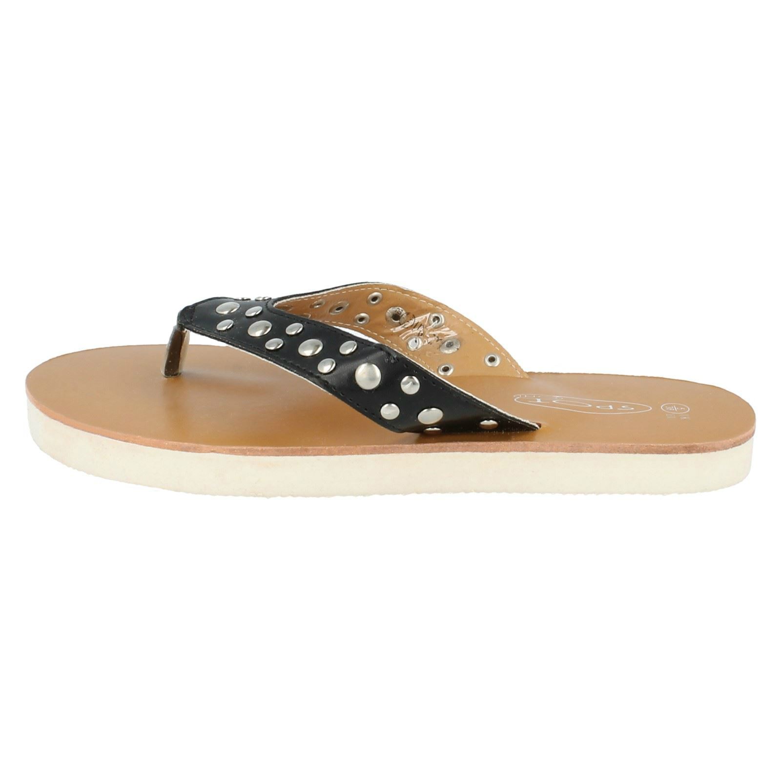 Ladies Spot On Open Back Thong Strap Sandals | eBay