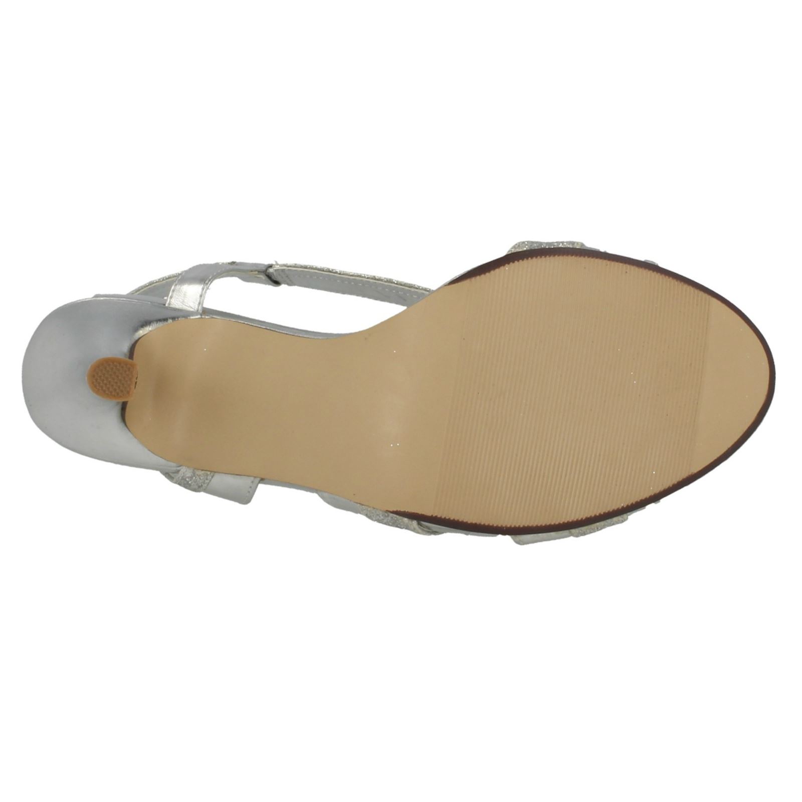 Damen Anne Michelle Glitzer Detailliert Riemen Hoch Absatz Sandalen F1R0158 - Bild 37 von 37