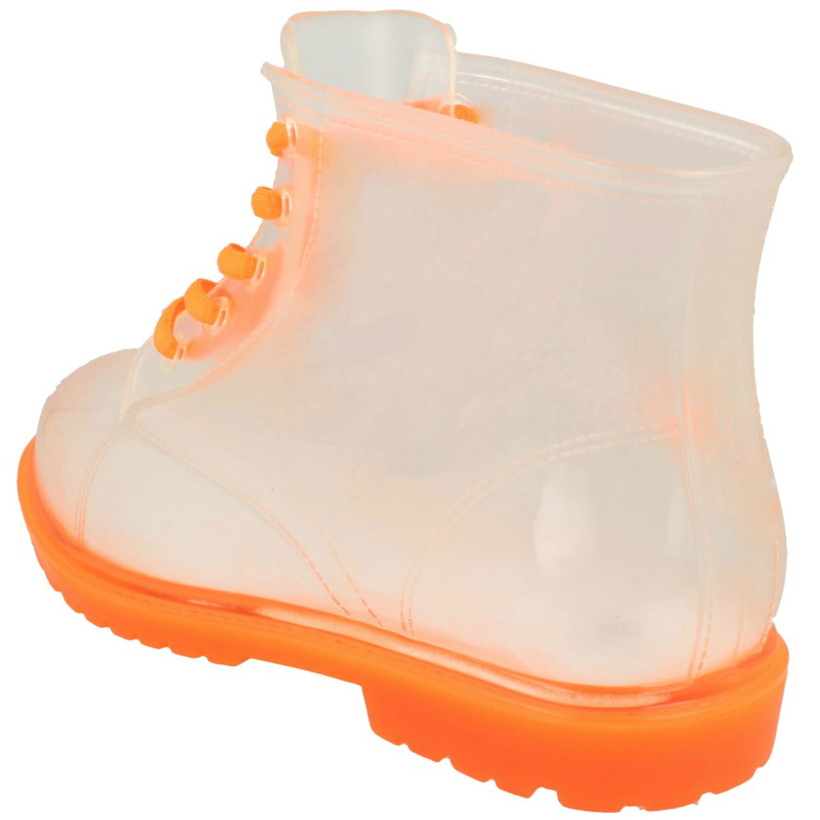 Girls Spot On Lace Up Jelly Look Wellington Boot - Picture 21 of 46