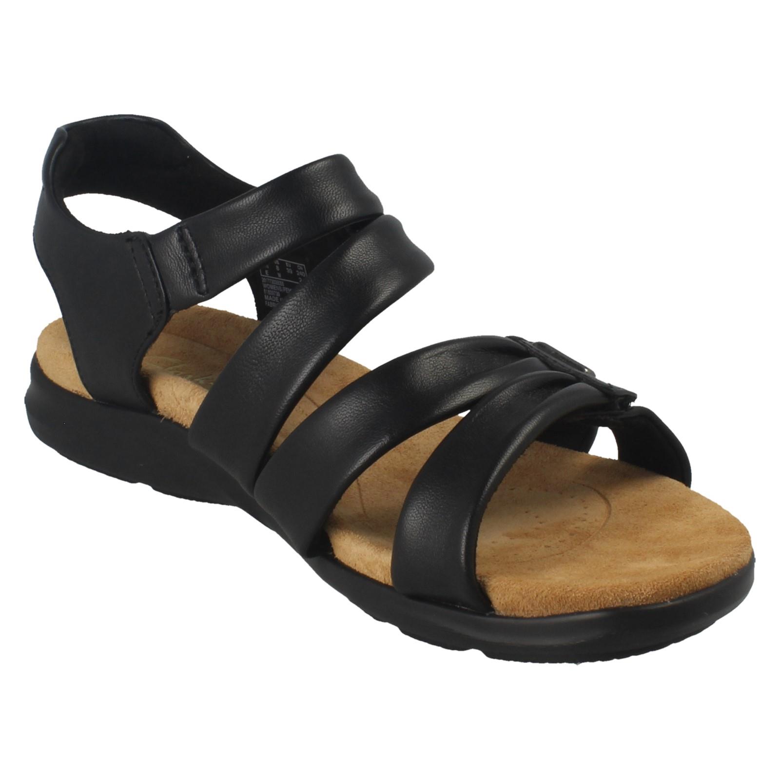 Damen Clarks Leder Klettverschluss Doppelriemen breite Sommer Sandalen "Kitly Ave" - Bild 8 von 19