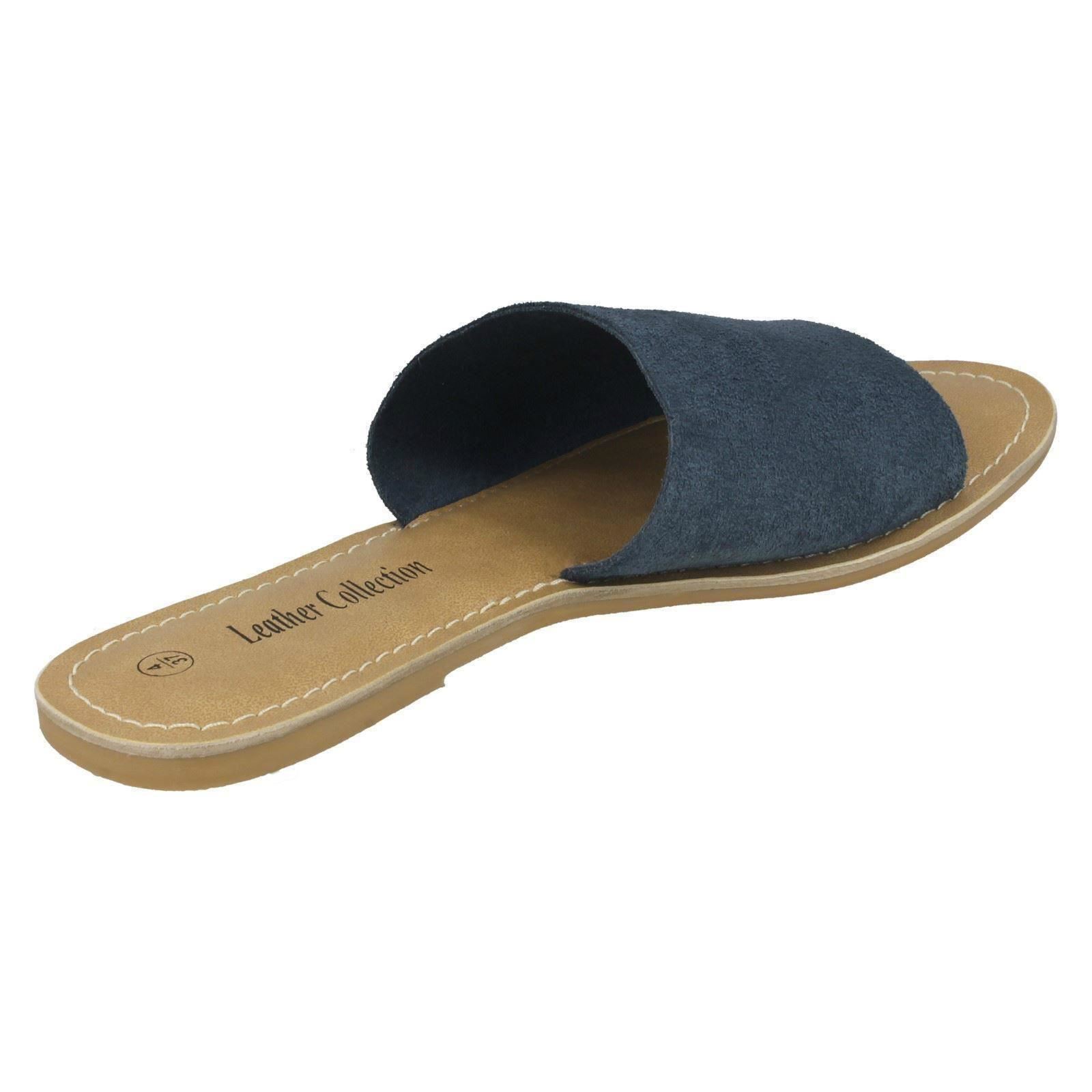 Ladies Leather Collection Suede Mule Sandals - Picture 51 of 55