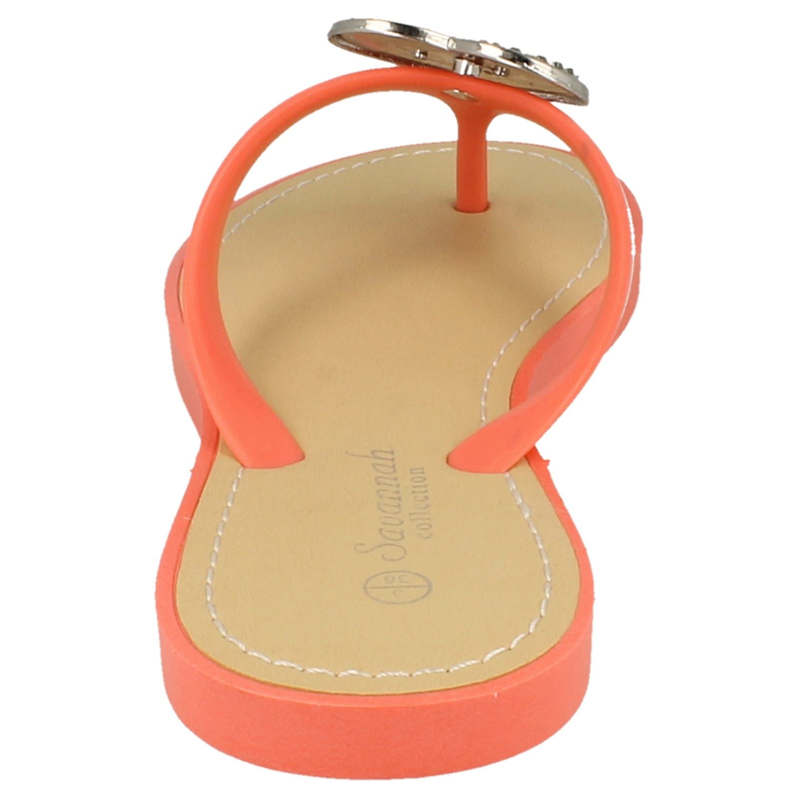 Chanclas elegantes sin cordones con detalles brillantes del corazón para damas Savannah F0R816 - Imagen 14 de 37