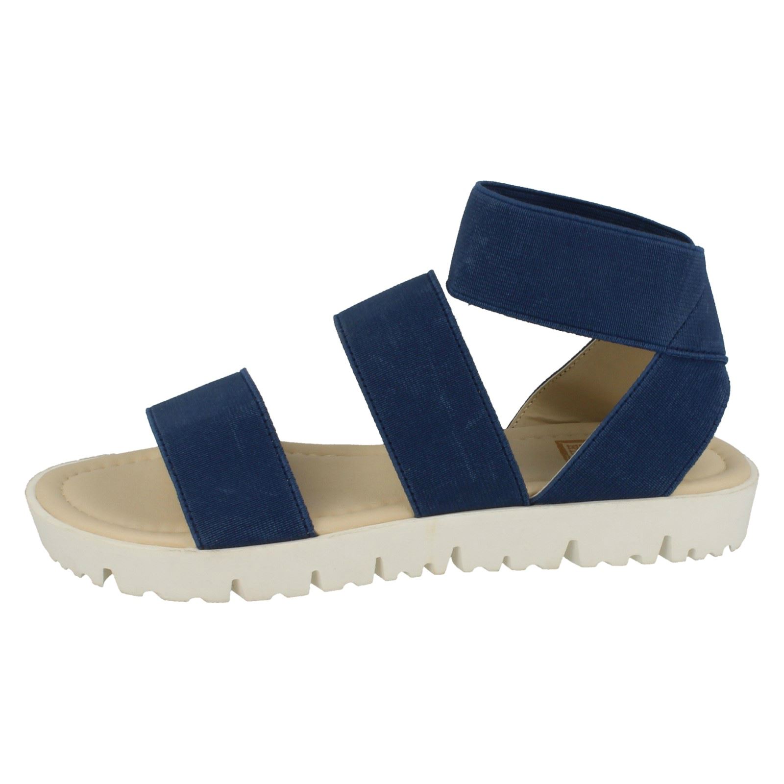 Ladies Elasticated Flat Sandals *Down To Earth* | eBay