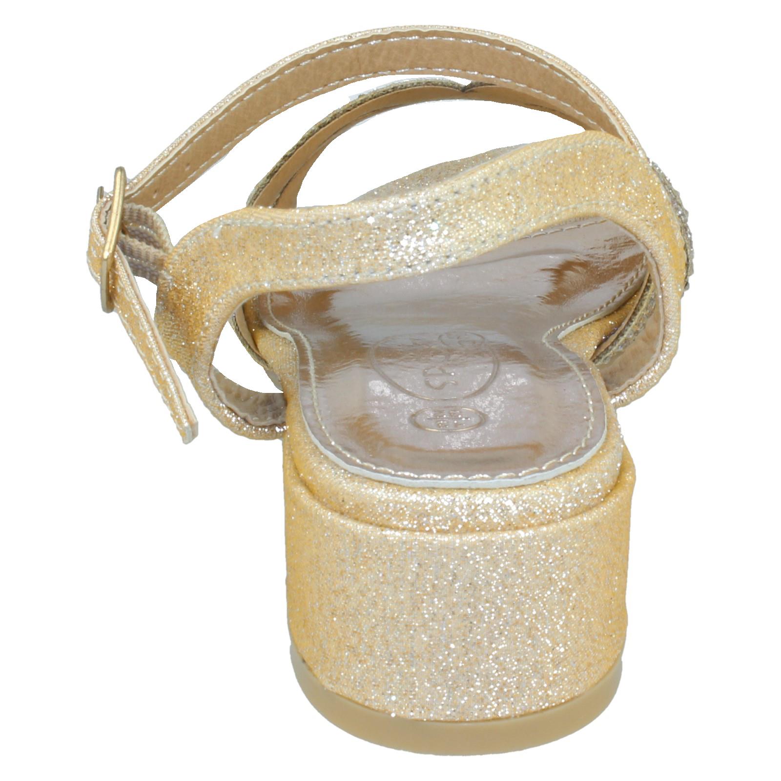 Girls Spot On Mid Heel Glitter Sandals - Picture 5 of 19