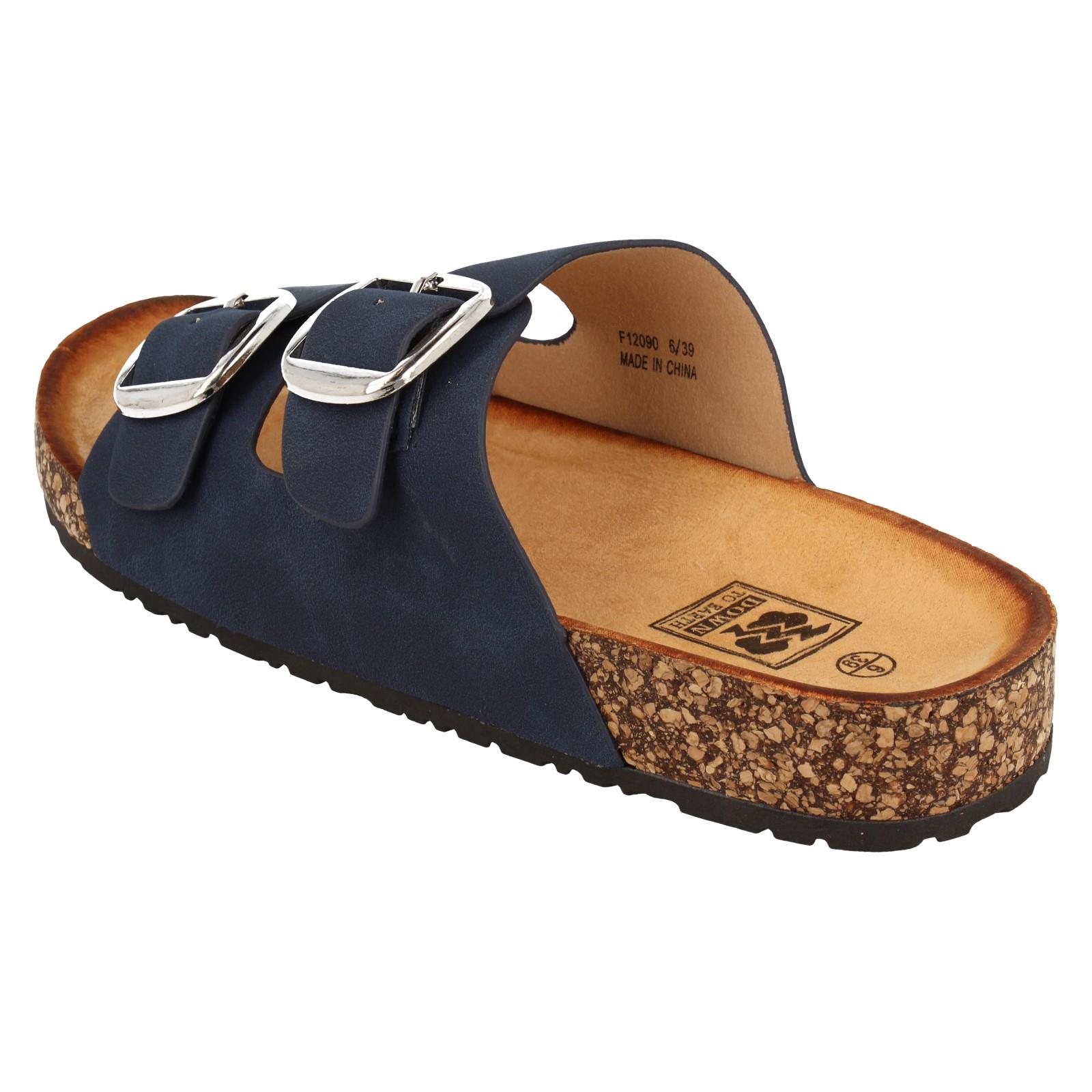 Ladies Down to Earth Low Flatform Dual Buckle Mule Sandal 'F1R2090' - Picture 17 of 46