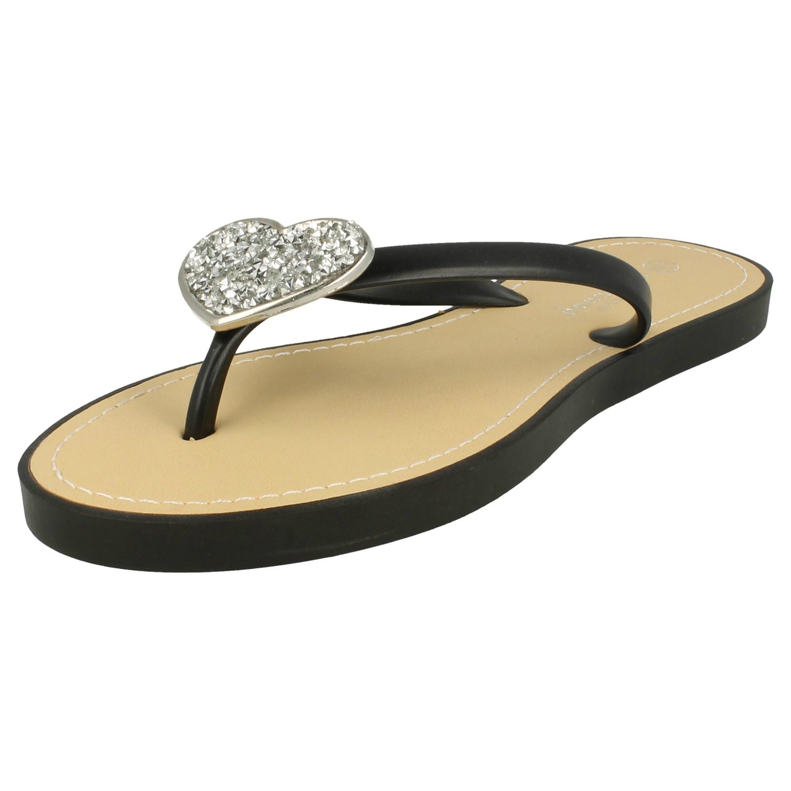 Chanclas elegantes sin cordones con detalles brillantes del corazón para damas Savannah F0R816 - Imagen 2 de 37