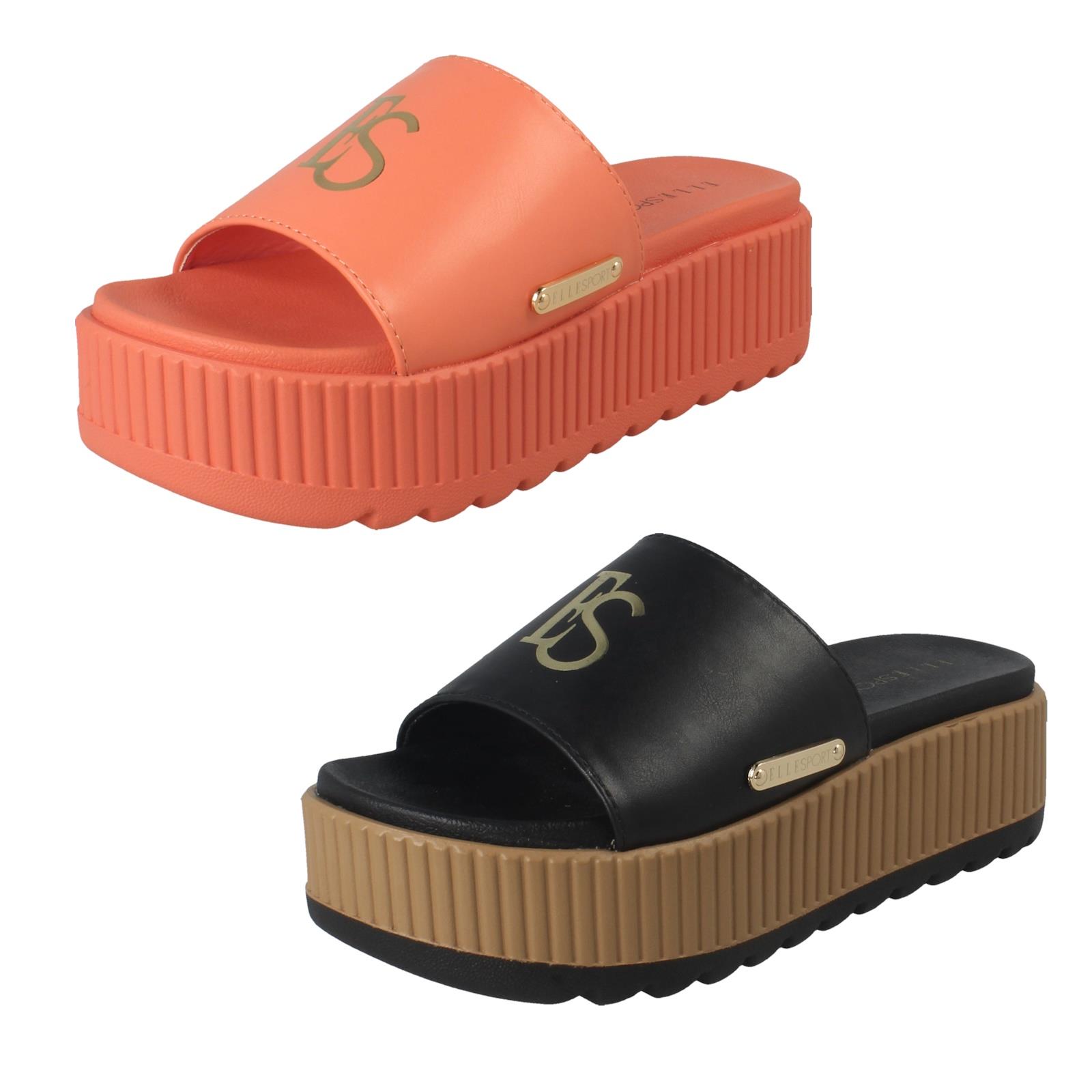 Elle Sport Damen Sandalen - Plateausohle Mit 6cm Absatz F0R0493