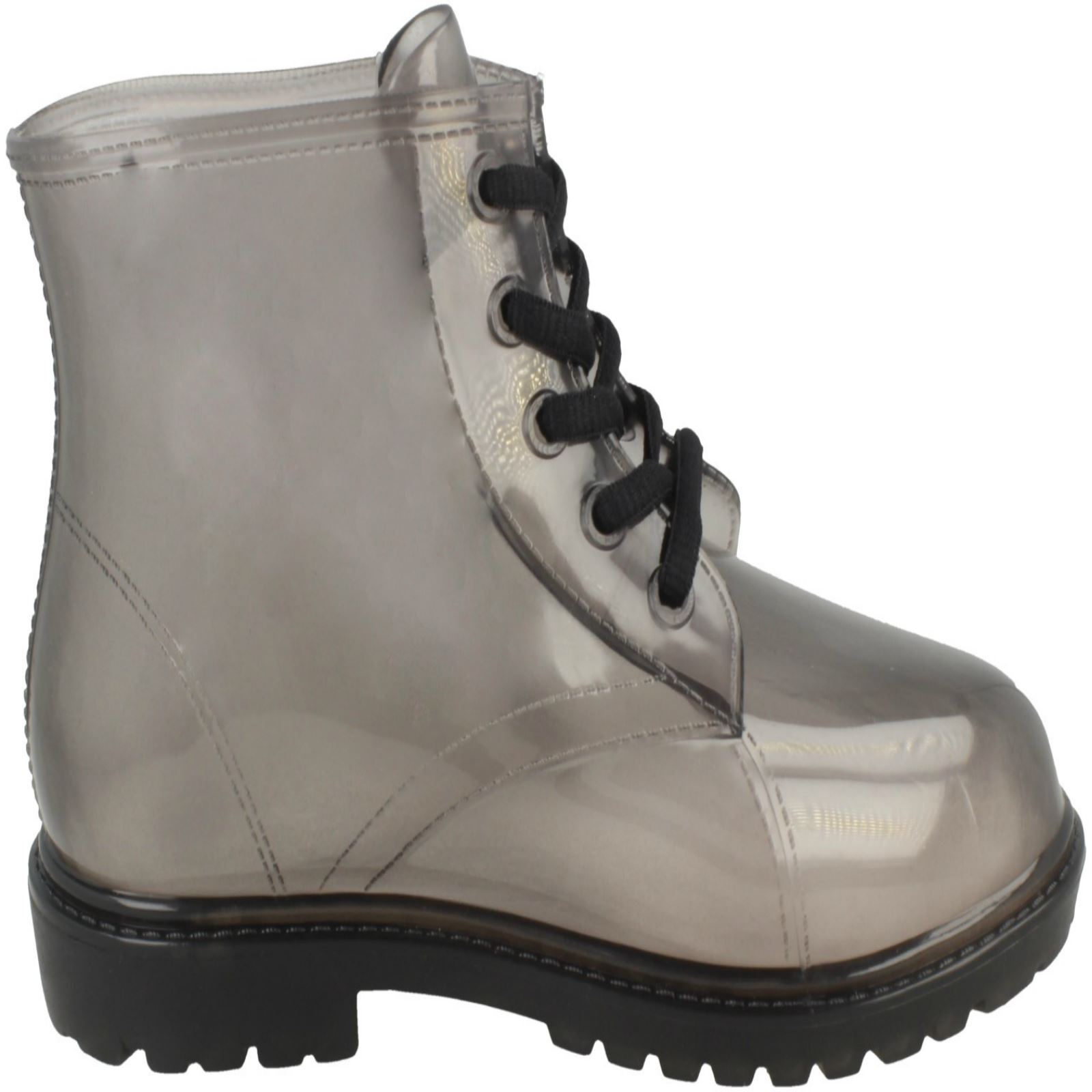Girls Spot On Lace Up Jelly Look Wellington Boot - Picture 41 of 46