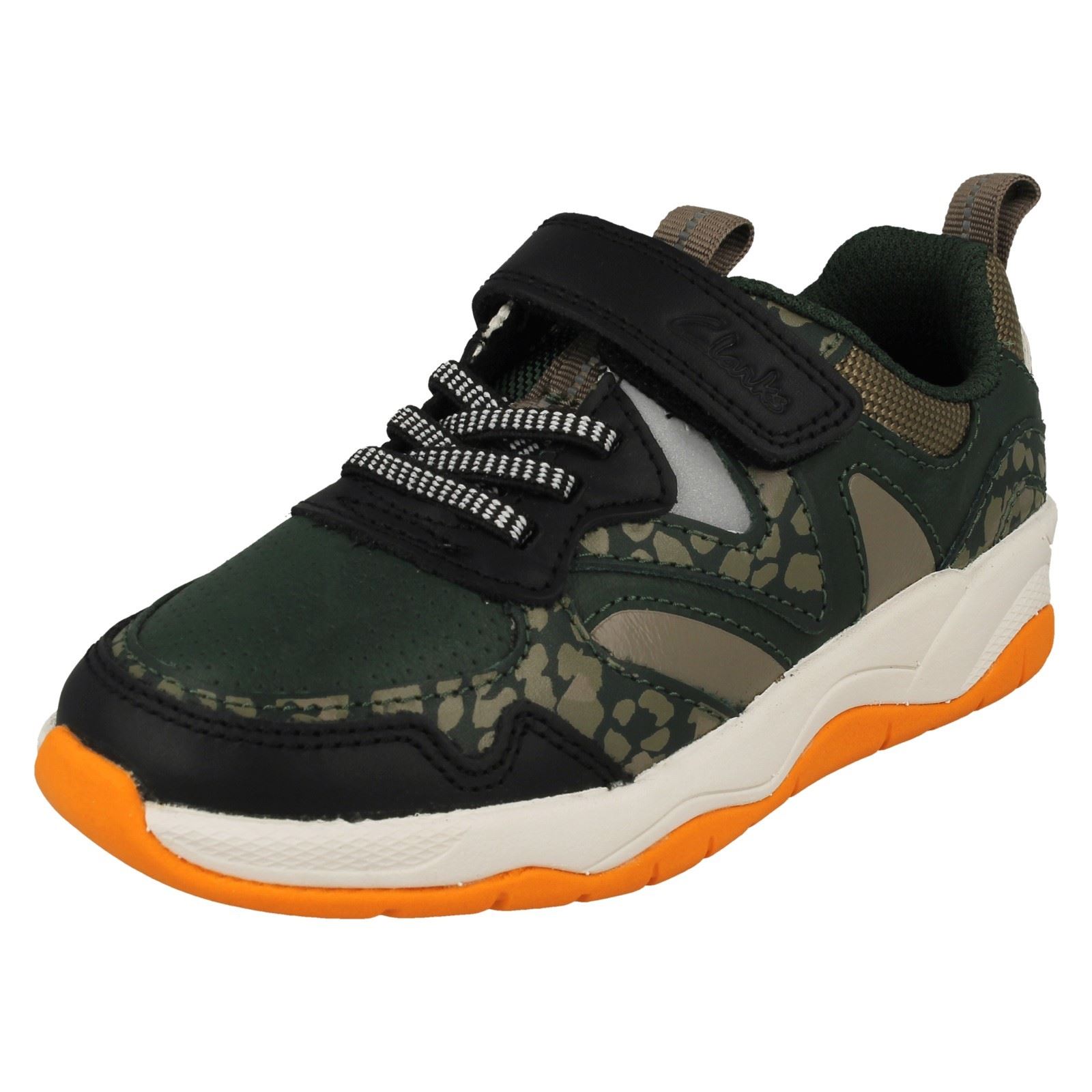 Childrens Clarks Stylish Big Cat Inspired Claw Detailed Trainers Clowder Run K - Picture 3 of 29