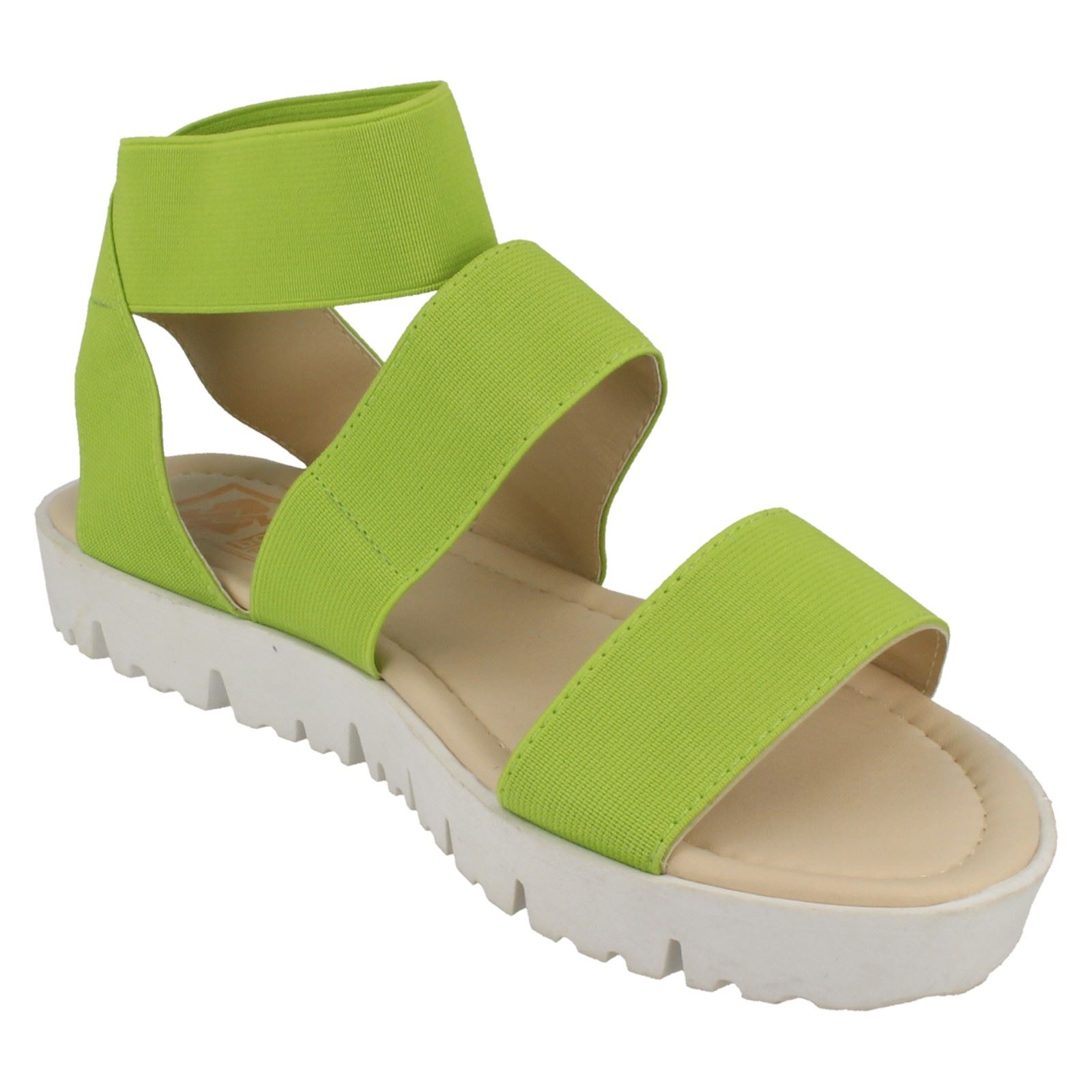 Ladies Elasticated Flat Sandals *Down To Earth* | eBay