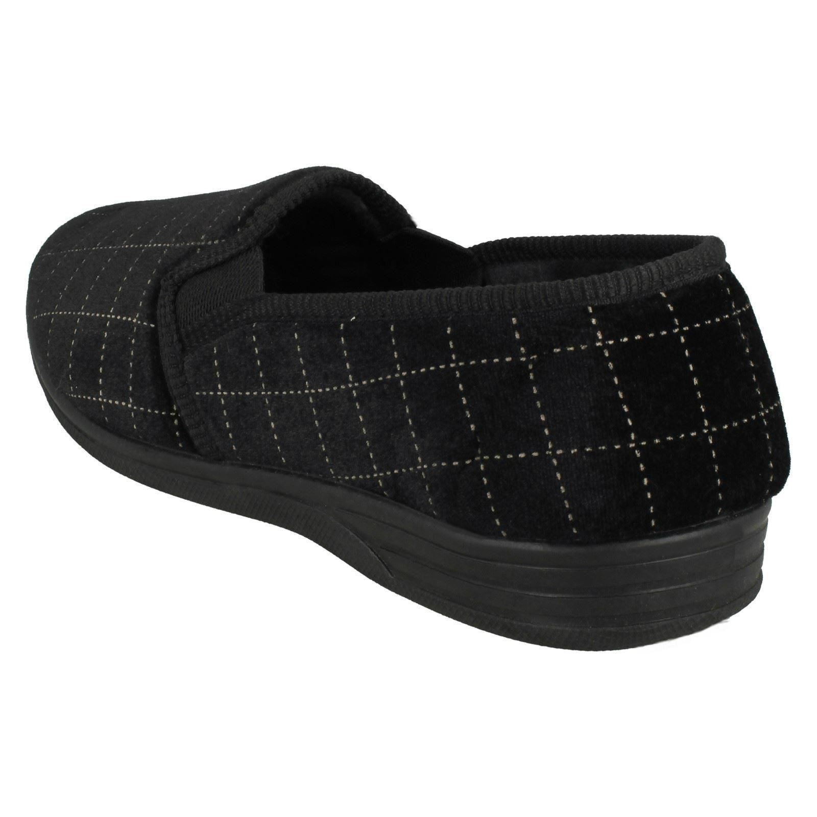 Mens Spot On Check Casual Slippers - Picture 3 of 19