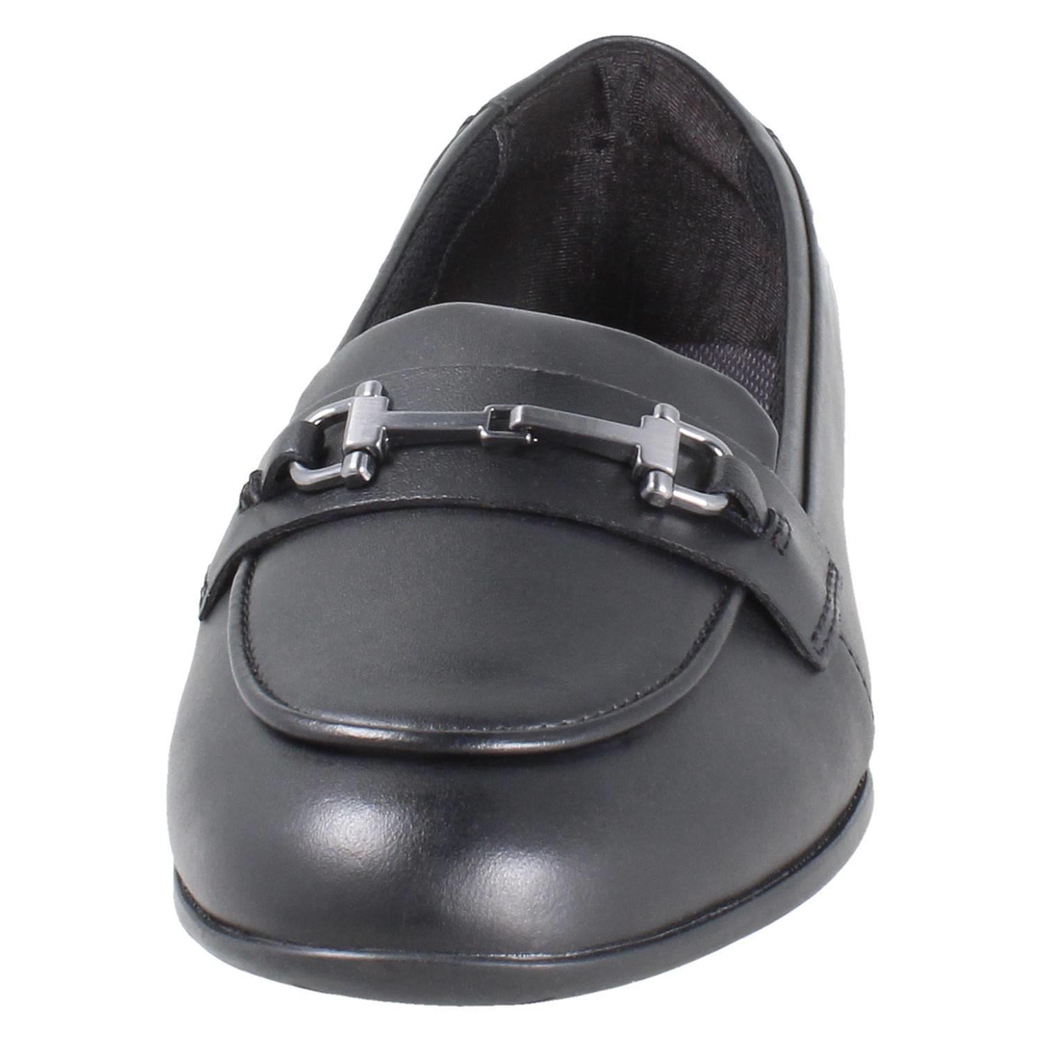Girls Clarks Horse Bit Trim Leather Slip On Loafer School Shoes *Finja Loafer* - Picture 18 of 37