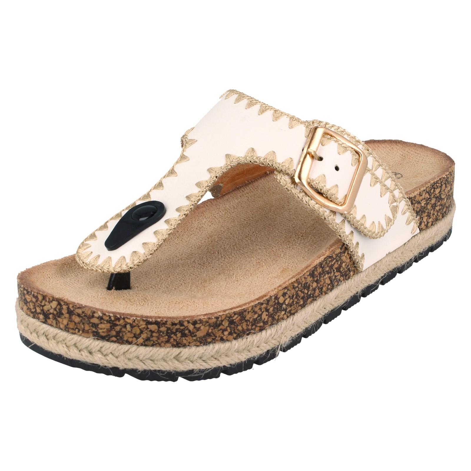 Ladies Down To Earth F12105 Toe Post Sandals - Picture 11 of 19