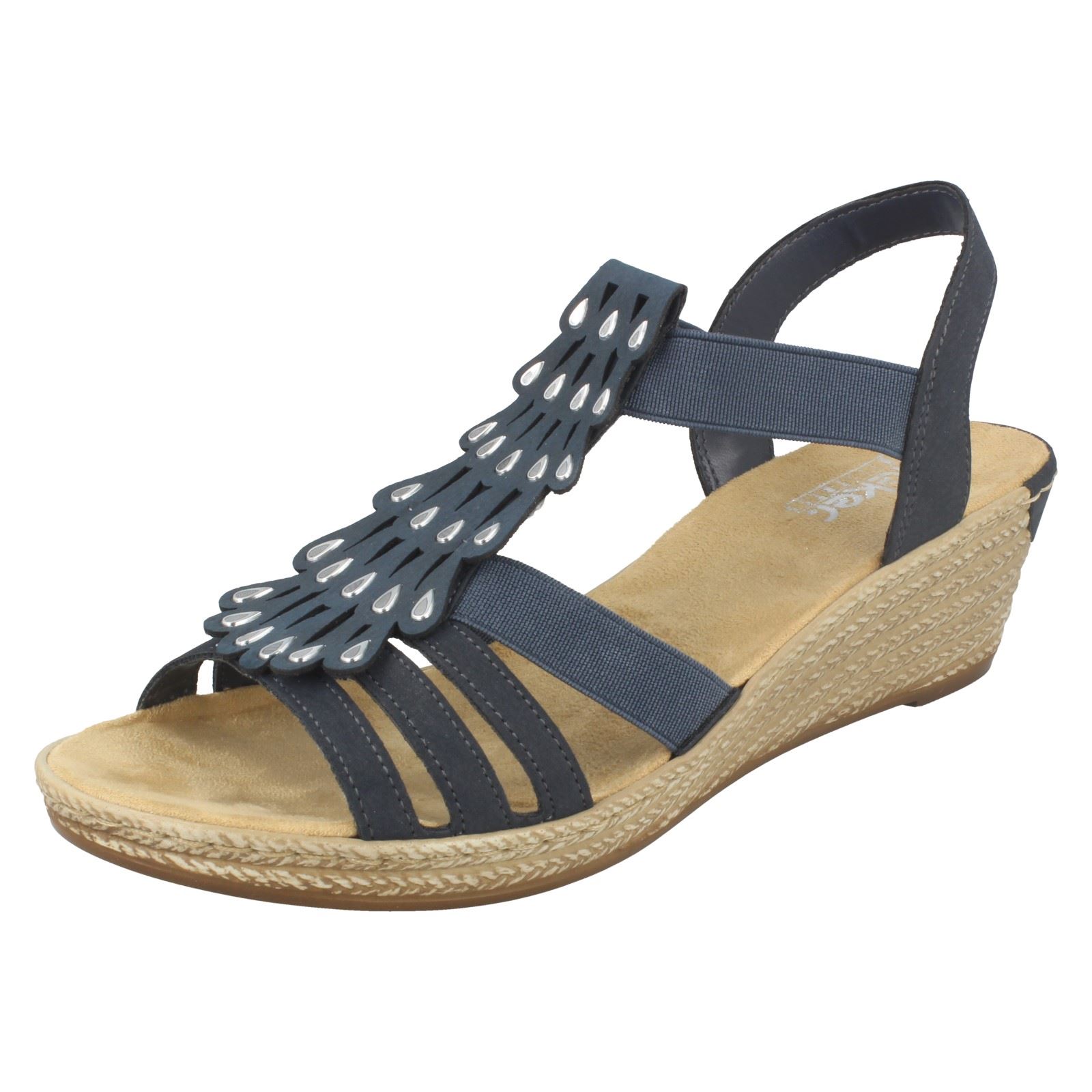 rieker ladies wedge sandals