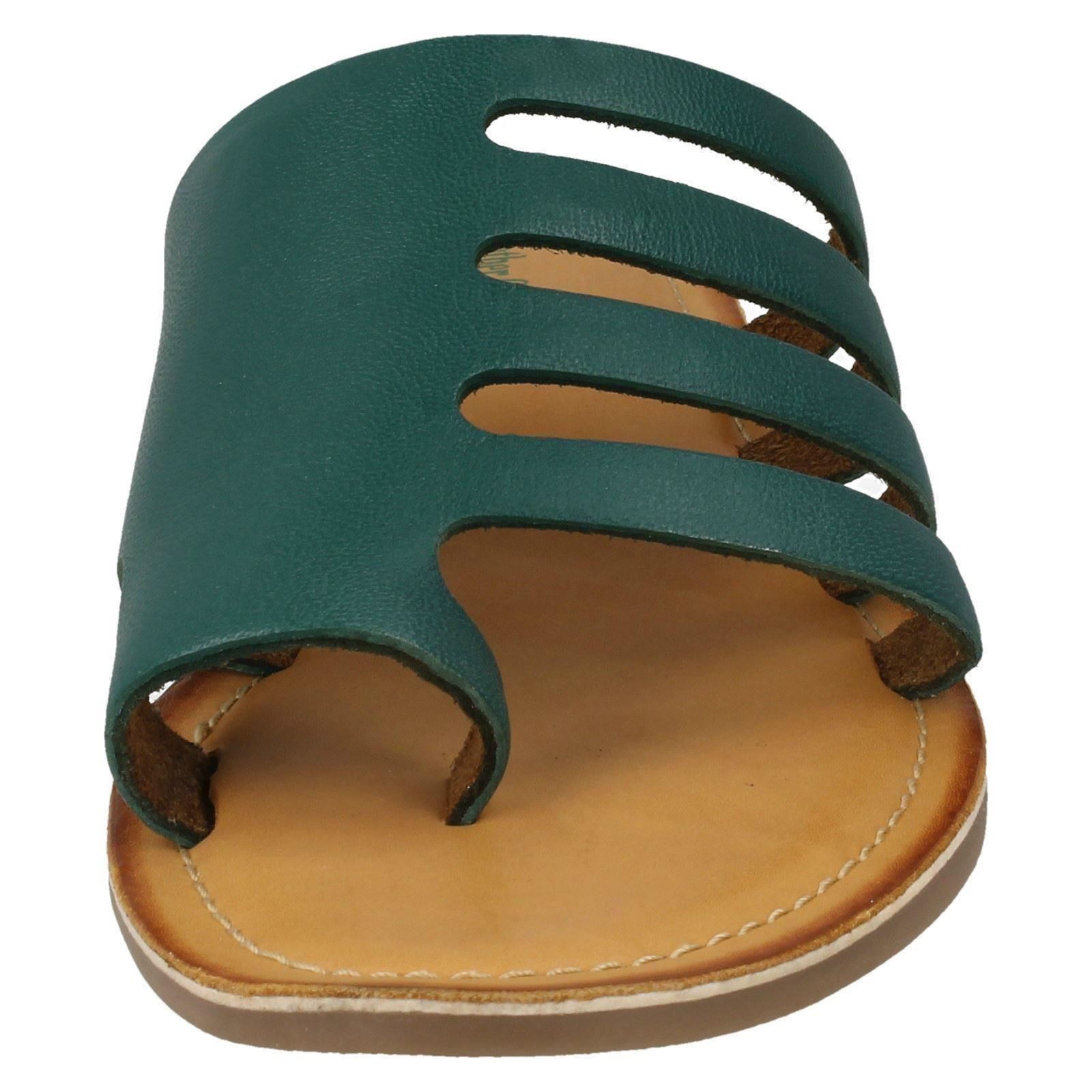 Damen Leder Kollektion Slipper Flache Riemchen Sandalen - Bild 21 von 46