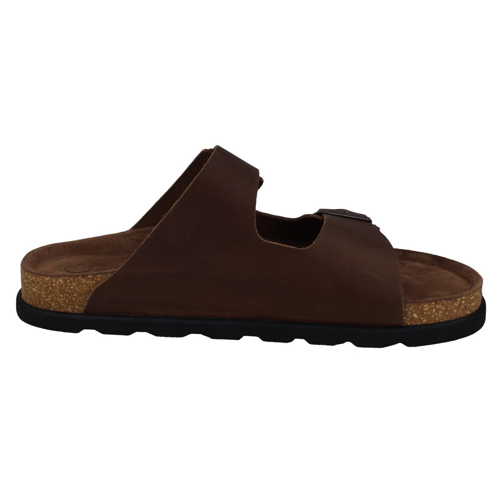 Uomo Rieker Slip On Pelle Doppia Fibbia Casual Sandali Estivi 21190 - Picture 7 of 10