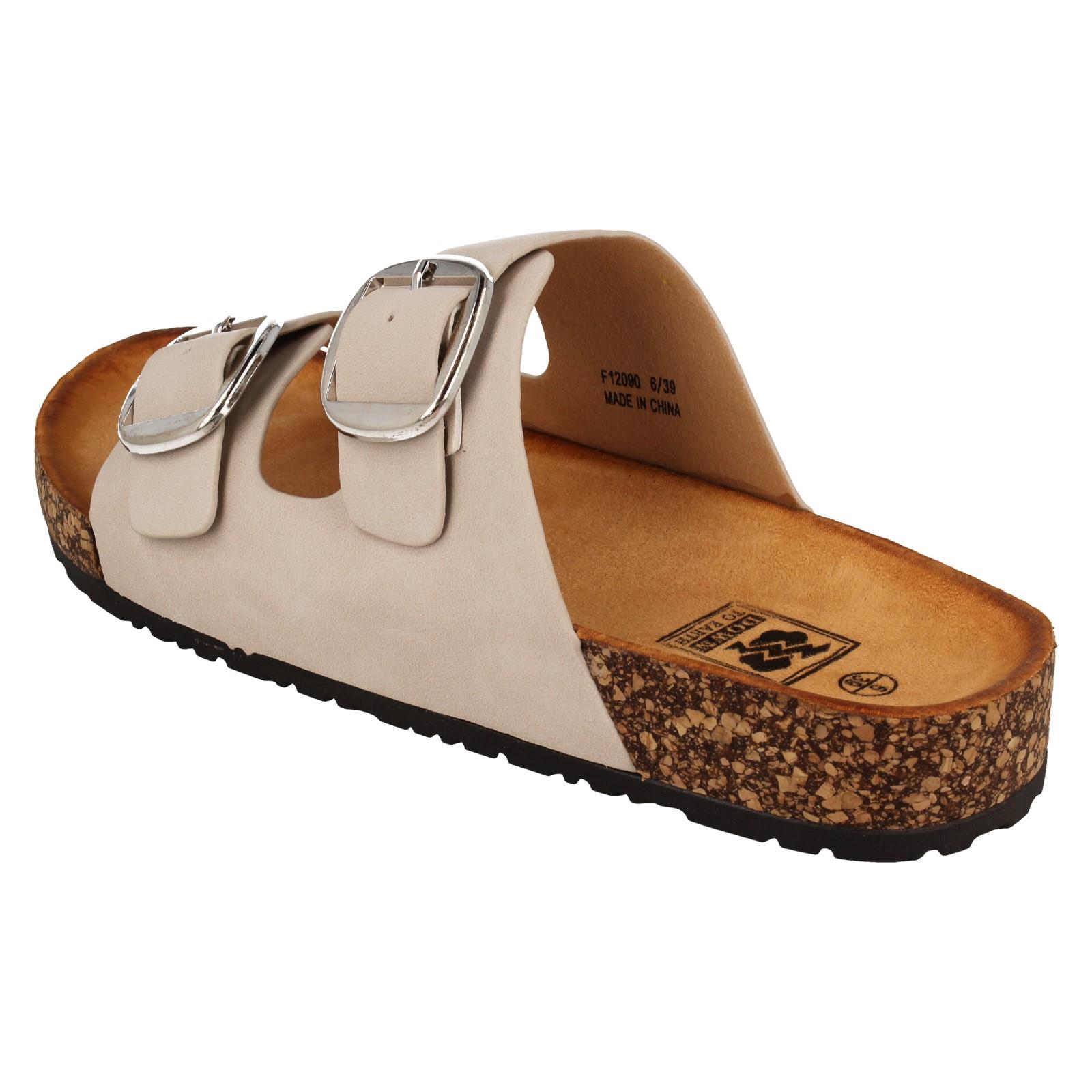 Ladies Down to Earth Low Flatform Dual Buckle Mule Sandal 'F1R2090' - Picture 26 of 46