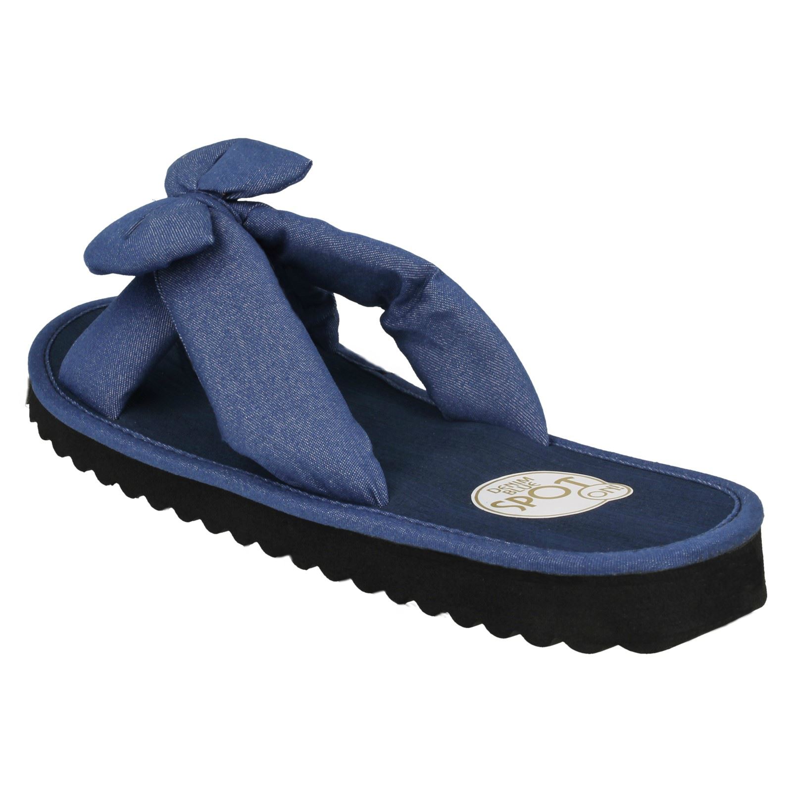 Ladies Spot On Flip Flops *Denim Mule*