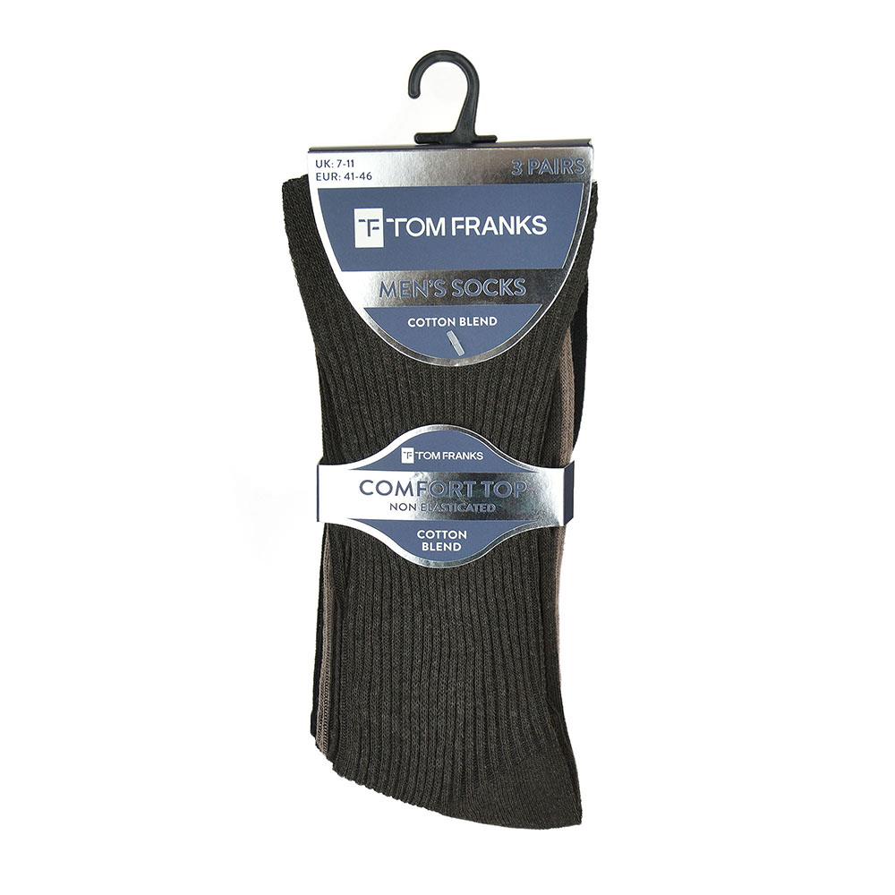Mens Tom Franks Comfort Top Non Elasticated Rib Socks 'SK613' - Picture 6 of 7